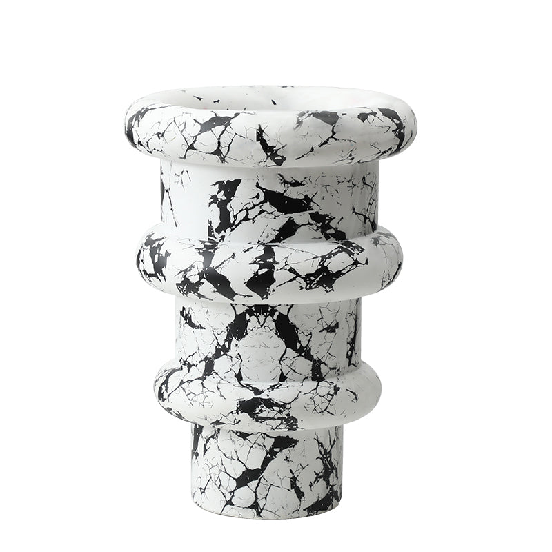 Jarrón decorativo mediano blanco y negro - Vilá Decoración - Muebles y decoración en Medellín y Colombia