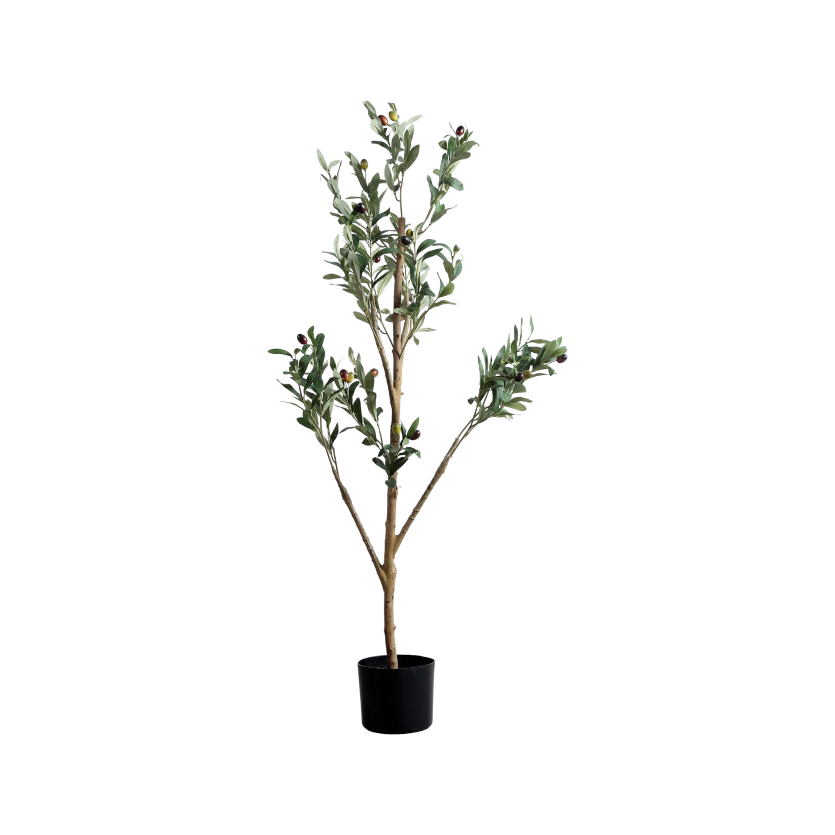 Árbol artificial olivo con frutos en macetero negro 1,22 m - Vilá Decoración - Muebles y decoración en Medellín y Colombia