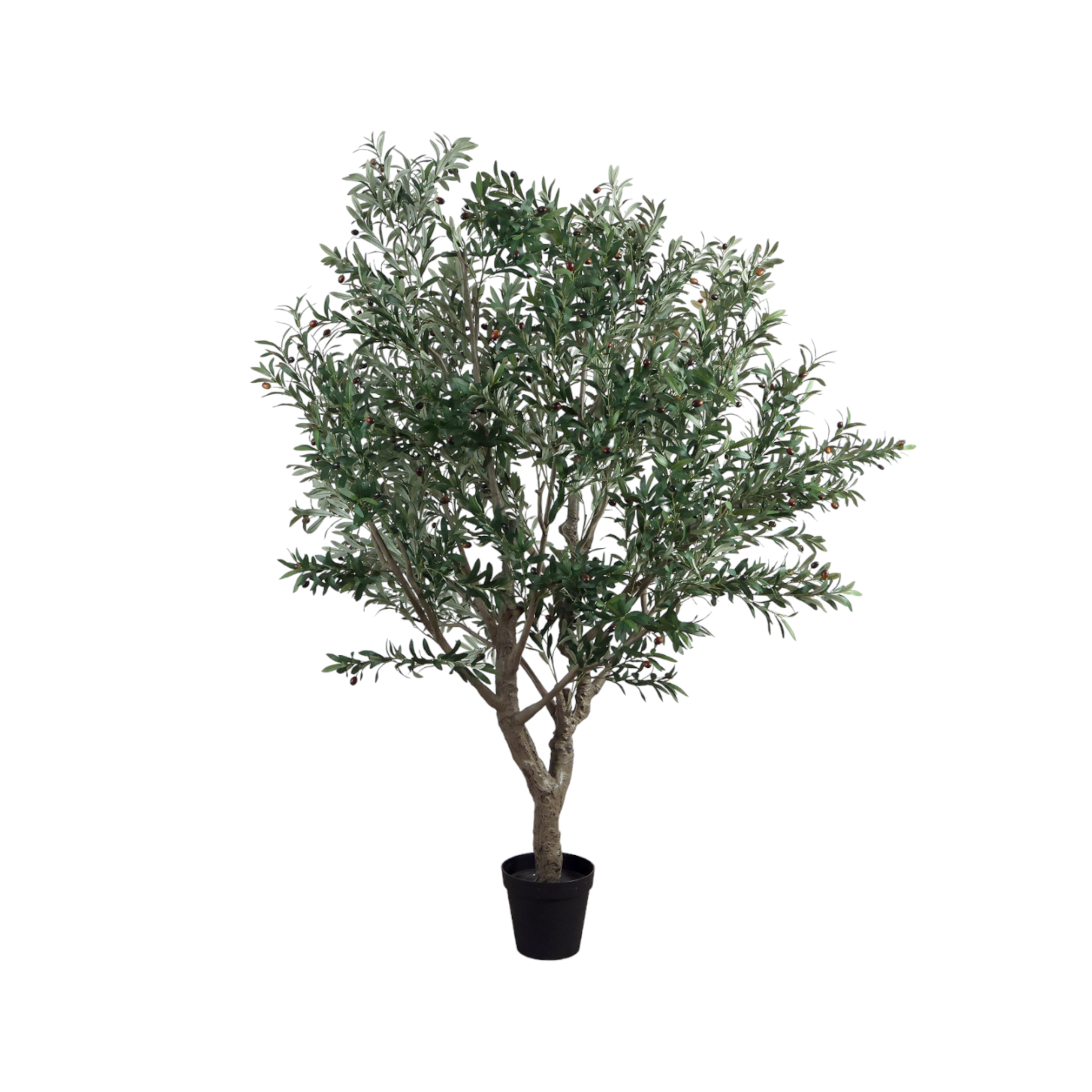 Árbol olivo artificial alto con maceta negra - Vilá Decoración - Muebles y decoración en Medellín y Colombia
