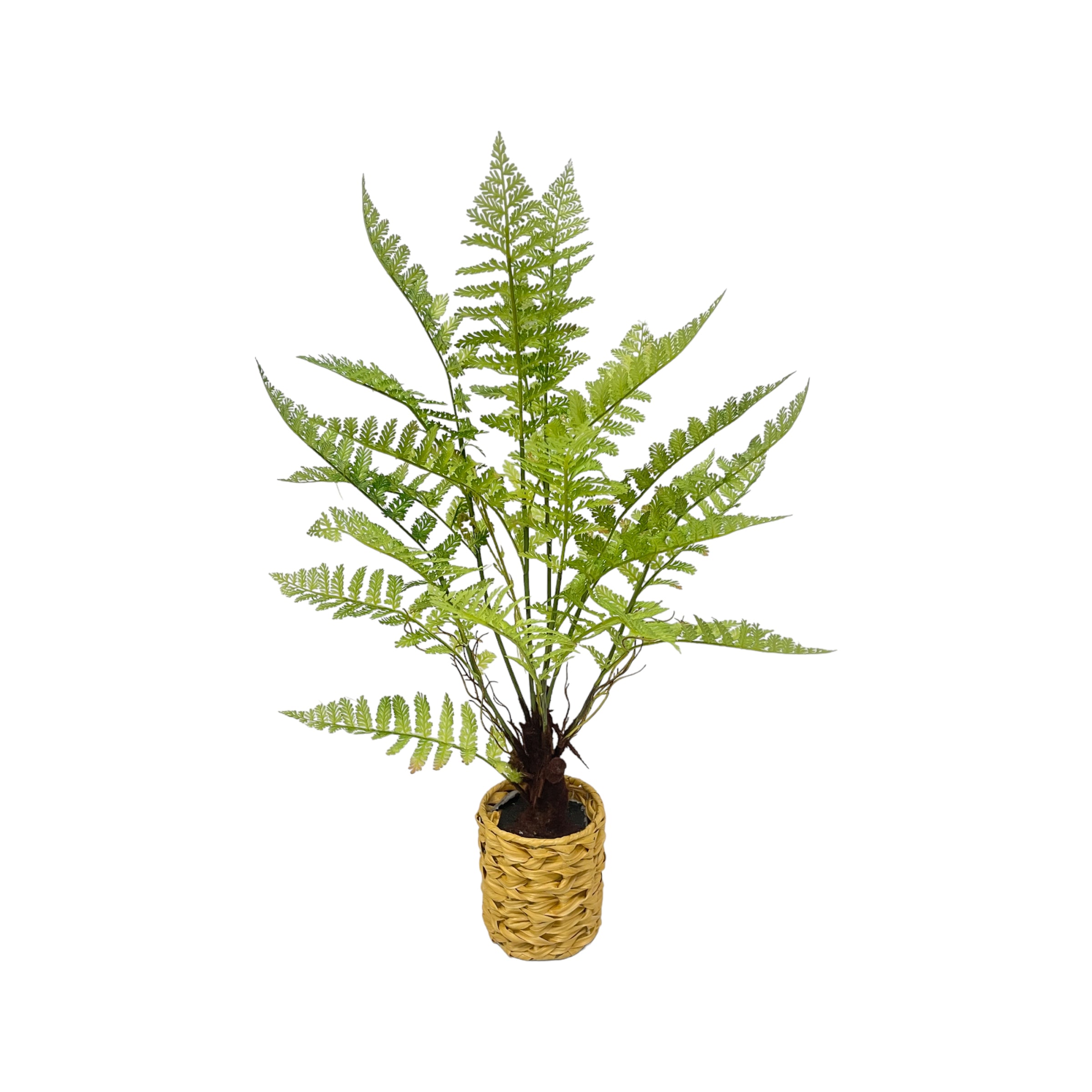 Helecho artificial verde en maceta beige para interiores - Vilá Decoración - Muebles y decoración en Medellín y Colombia