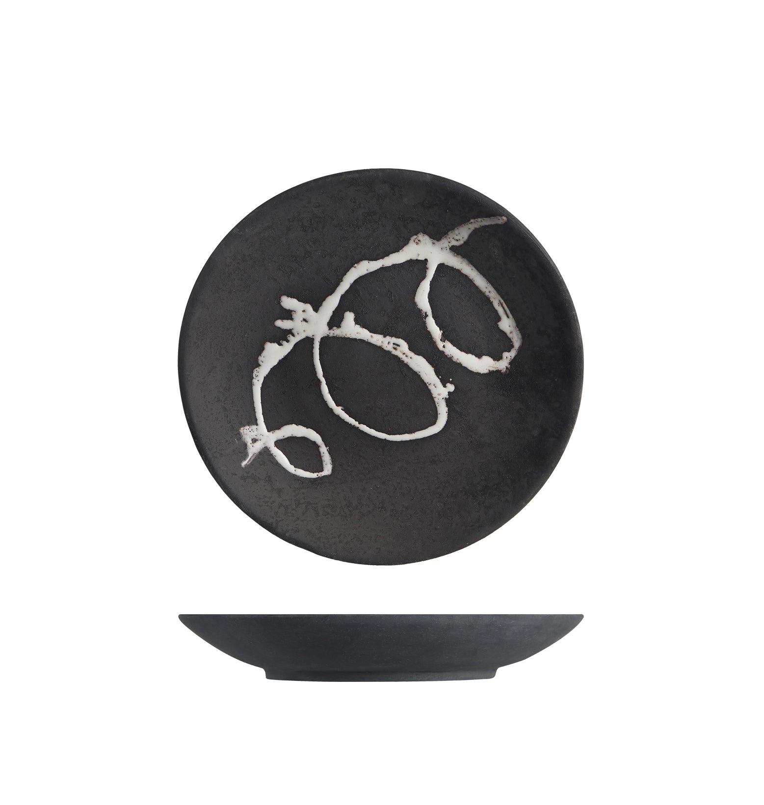 Plato decorativo negro con diseño blanco para pared - Vilá Decoración - Muebles y decoración en Medellín y Colombia