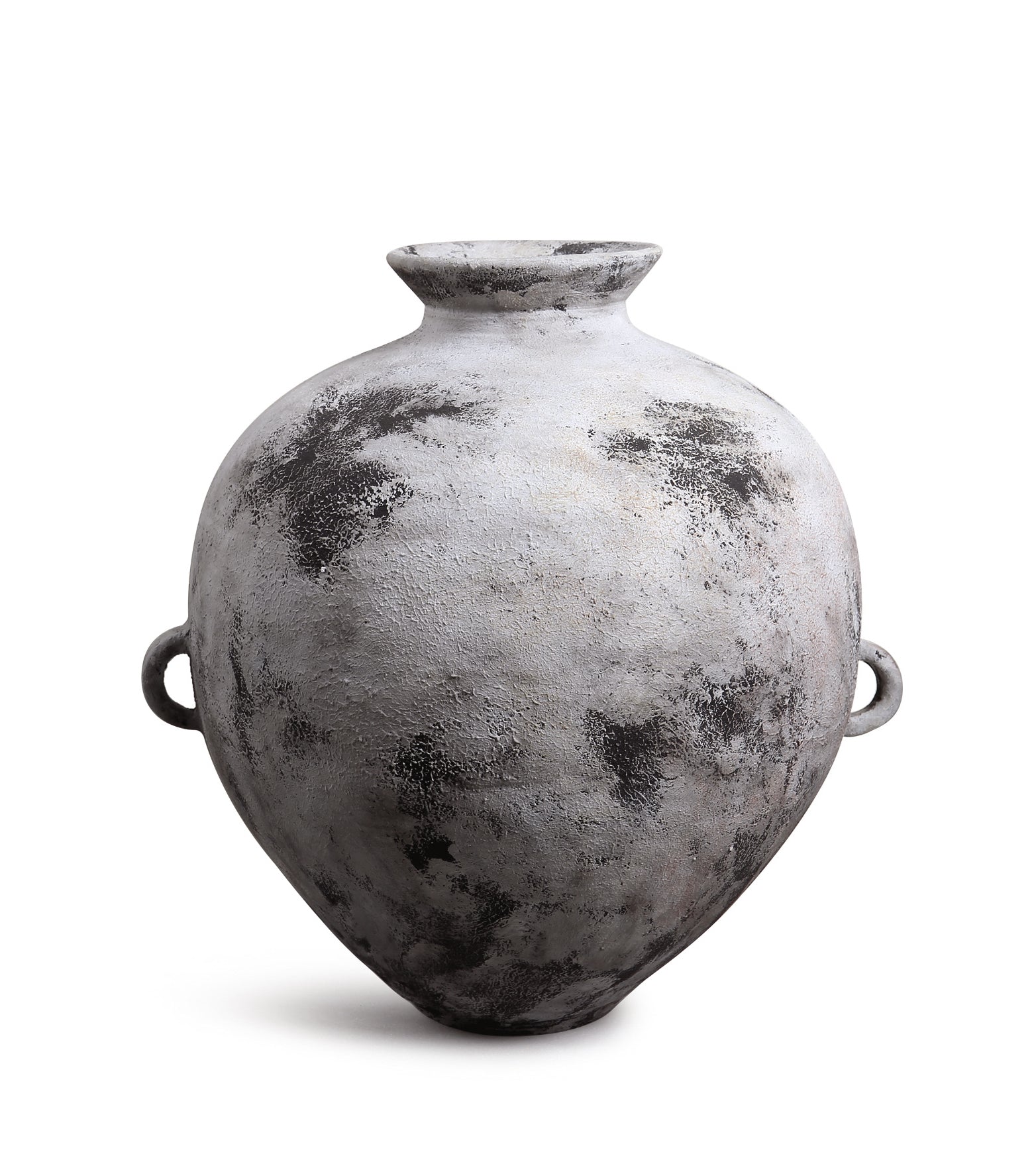 Matero de terracota grande rústico en gris con asas - Vilá Decoración - Muebles y decoración en Medellín y Colombia