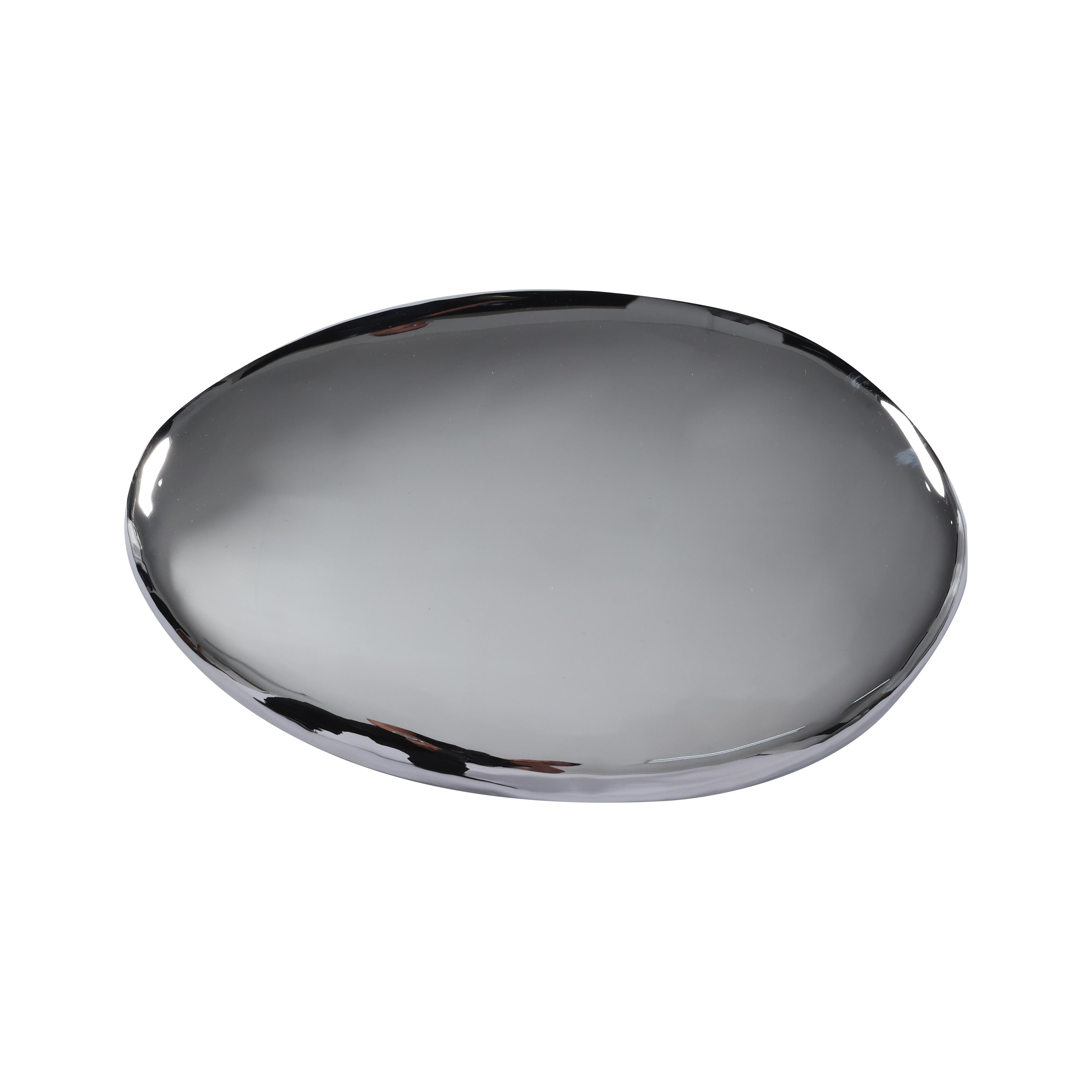 Plato ovalado decorativo en plata pulida - Vilá Decoración - Muebles y decoración en Medellín y Colombia