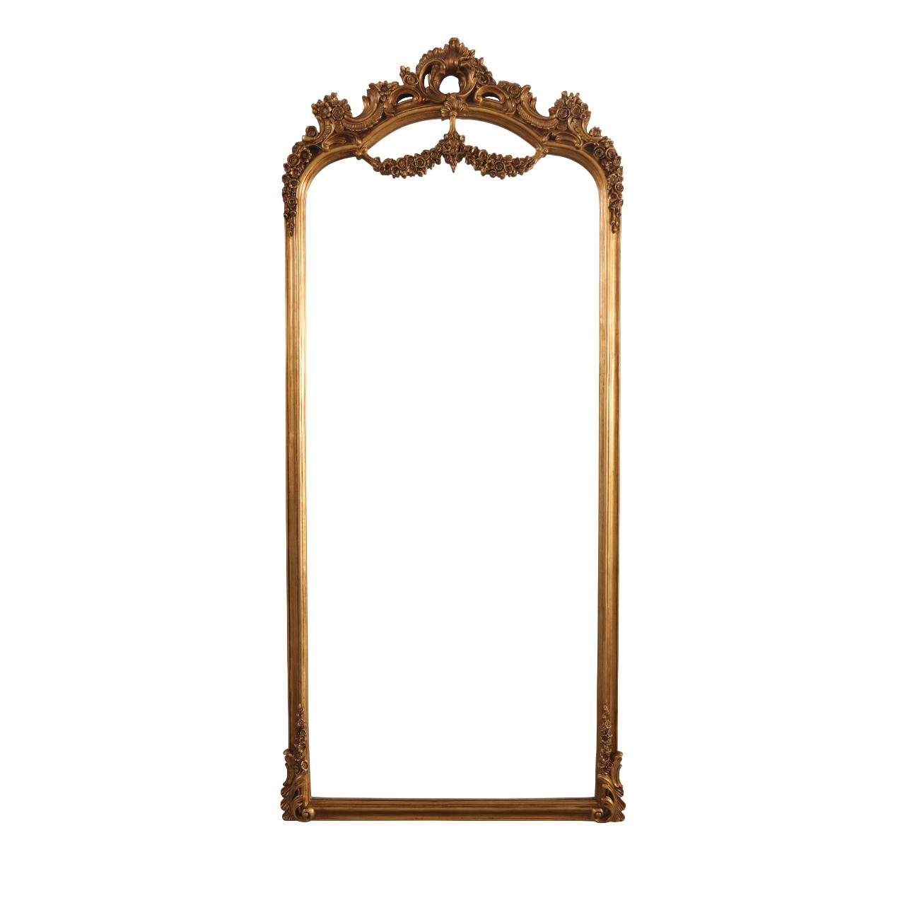 Espejo de pie decorativo dorado grande - Vilá Decoración - Muebles y decoración en Medellín y Colombia