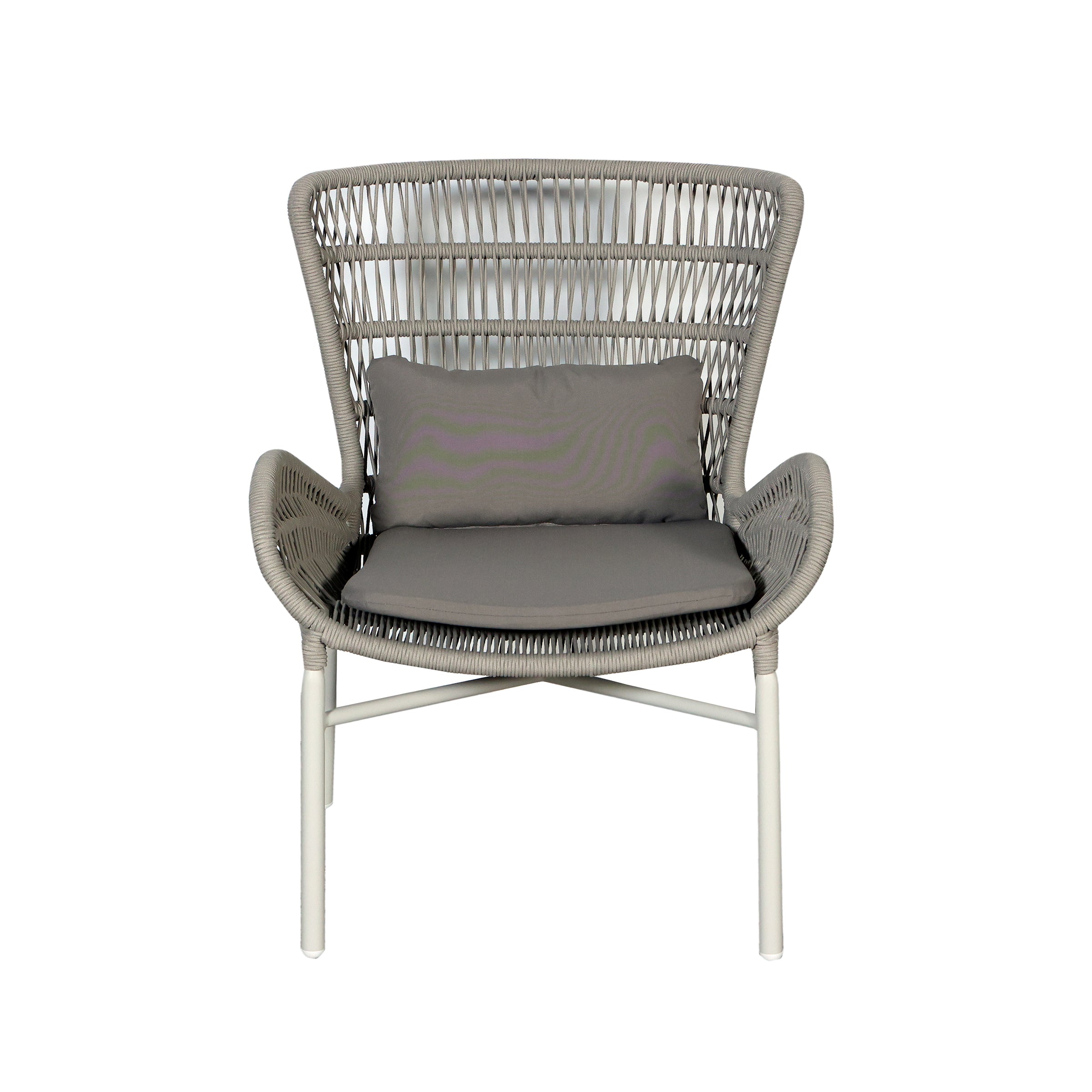 Silla exterior gris con cojín para jardín - Vilá Decoración - Muebles y decoración en Medellín y Colombia