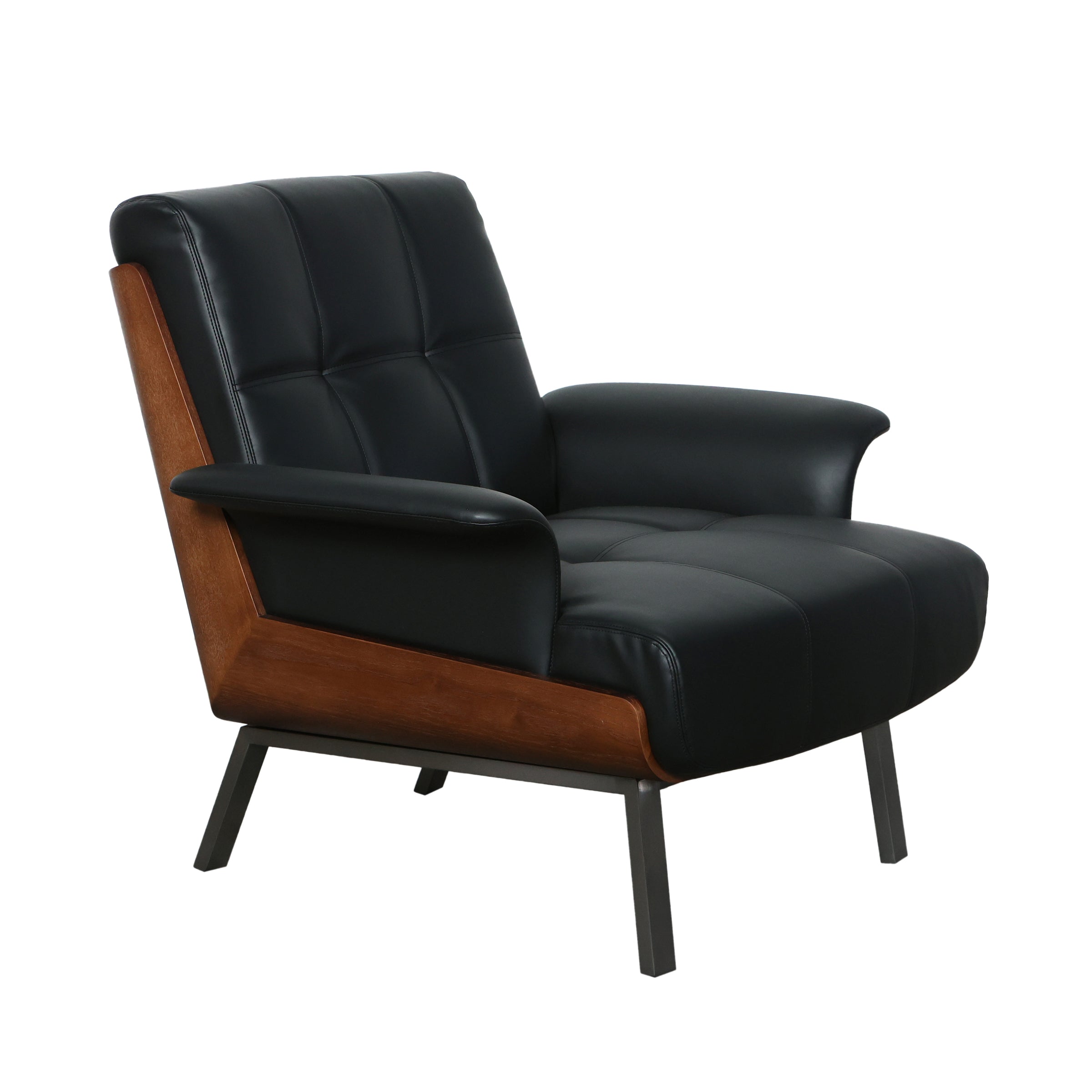 Silla moderna negra con patas de acero - Vilá Decoración - Muebles y decoración en Medellín y Colombia