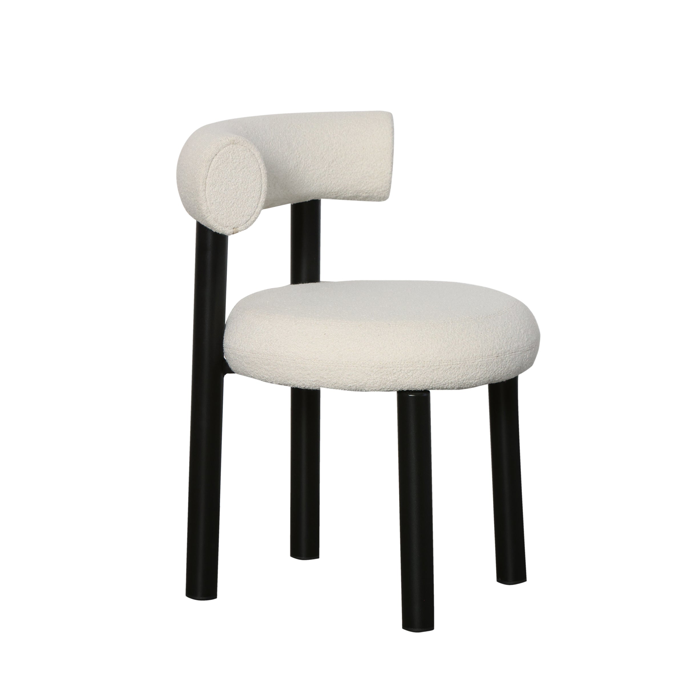 Silla de comedor moderna blanco-crema con patas negras - Vilá Decoración - Muebles y decoración en Medellín y Colombia