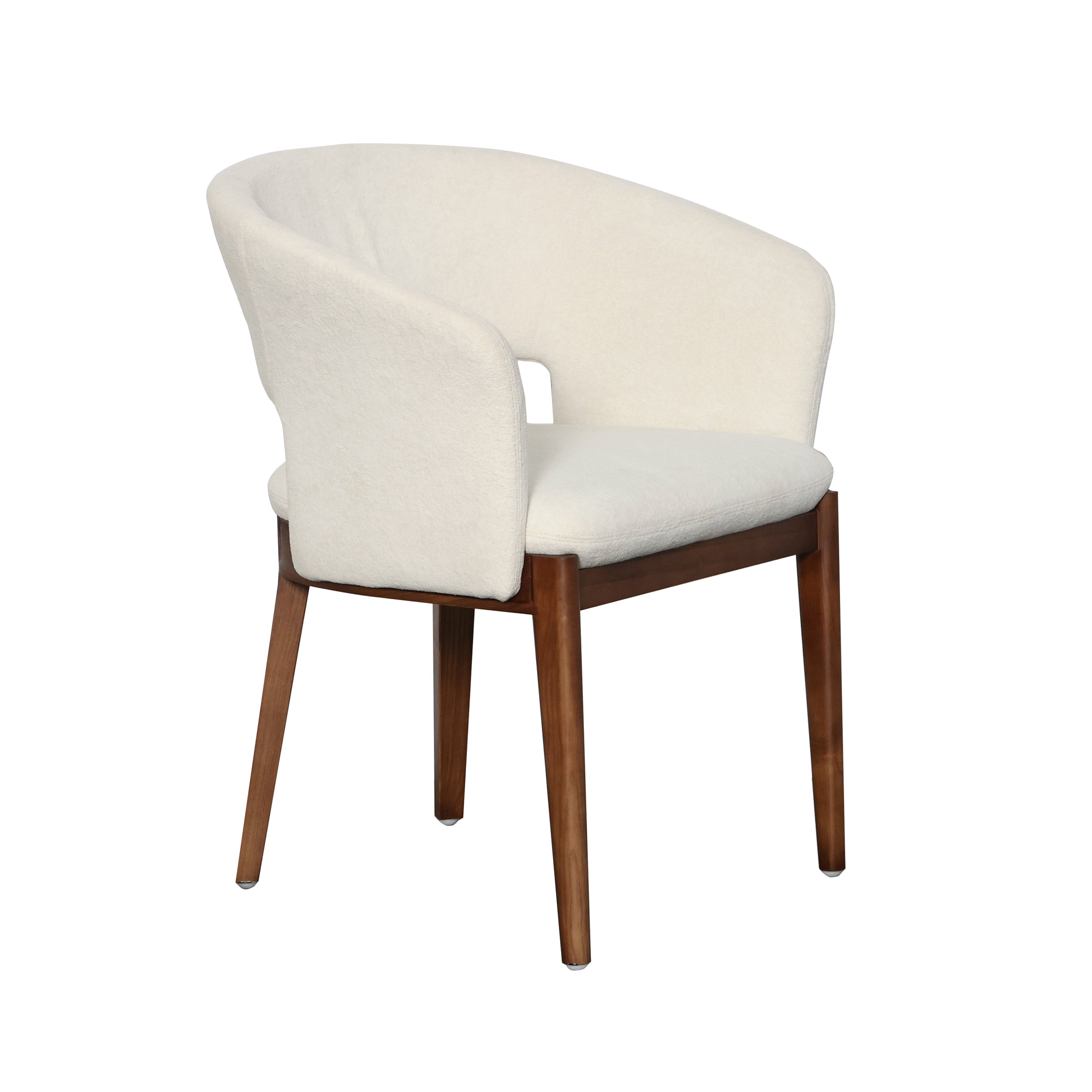 Silla de comedor crema con base de madera - Vilá Decoración - Muebles y decoración en Medellín y Colombia