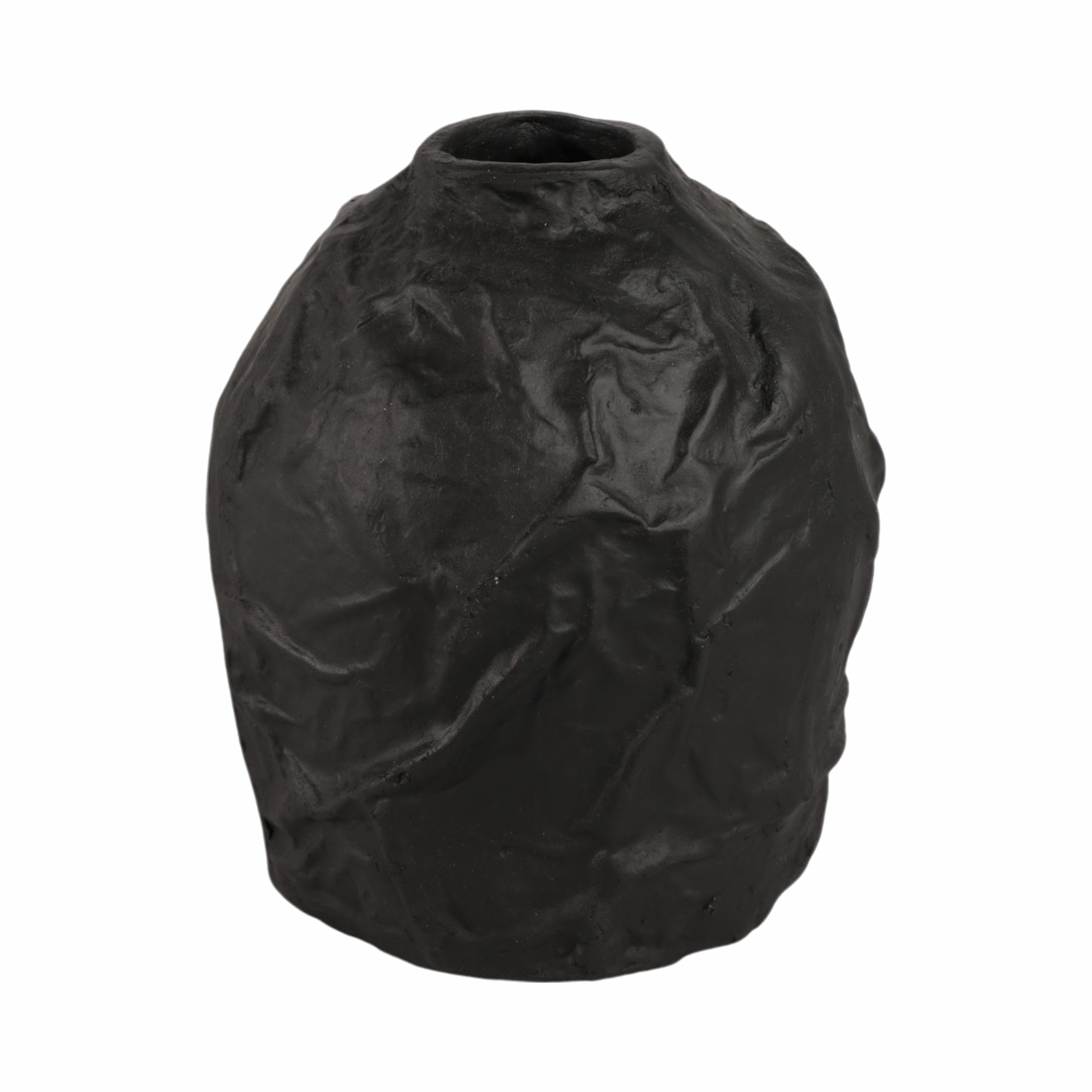 Jarrón cerámico negro diseño orgánico moderno - Vilá Decoración - Muebles y decoración en Medellín y Colombia