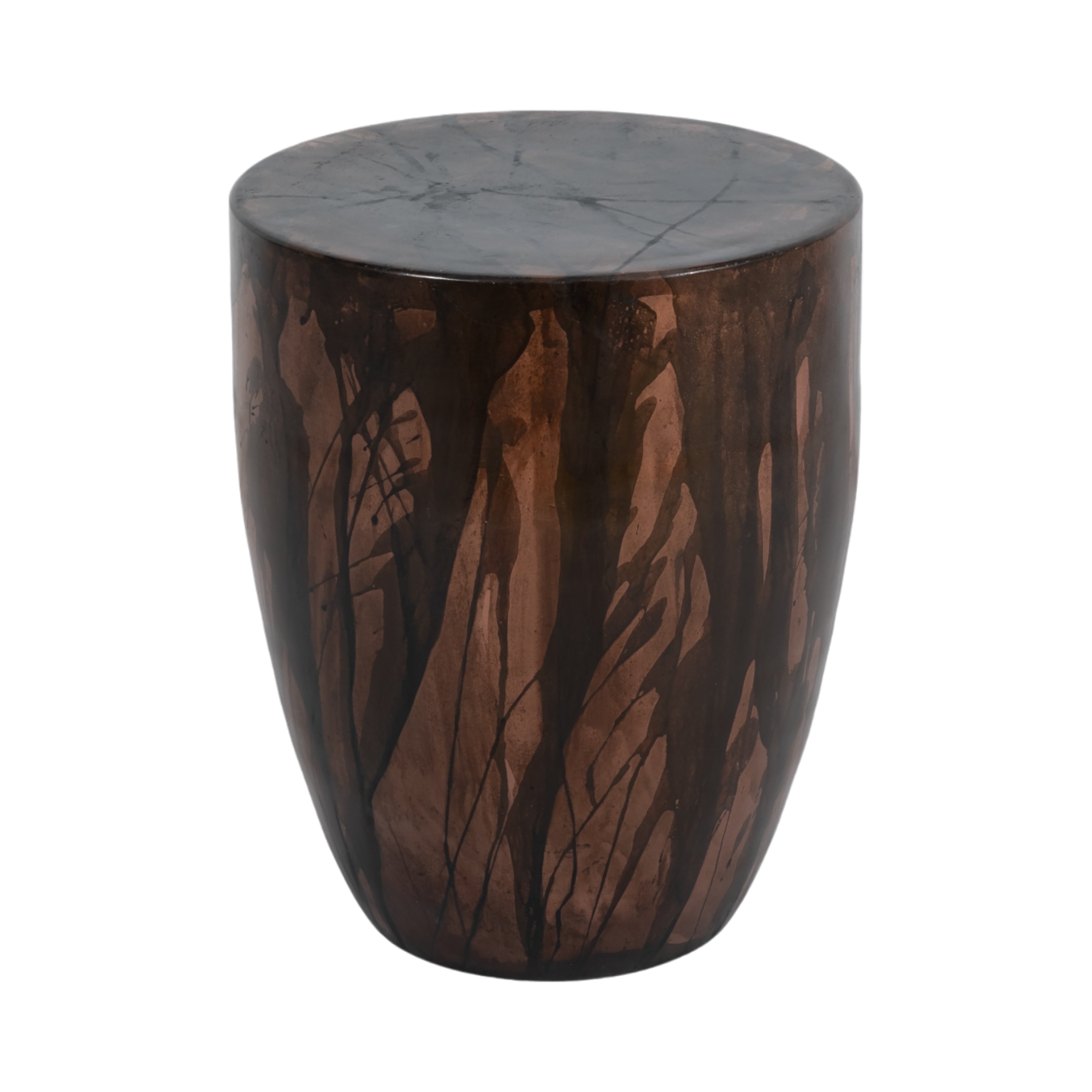 Mesa auxiliar cobre oscuro con diseño artístico - Vilá Decoración - Muebles y decoración en Medellín y Colombia