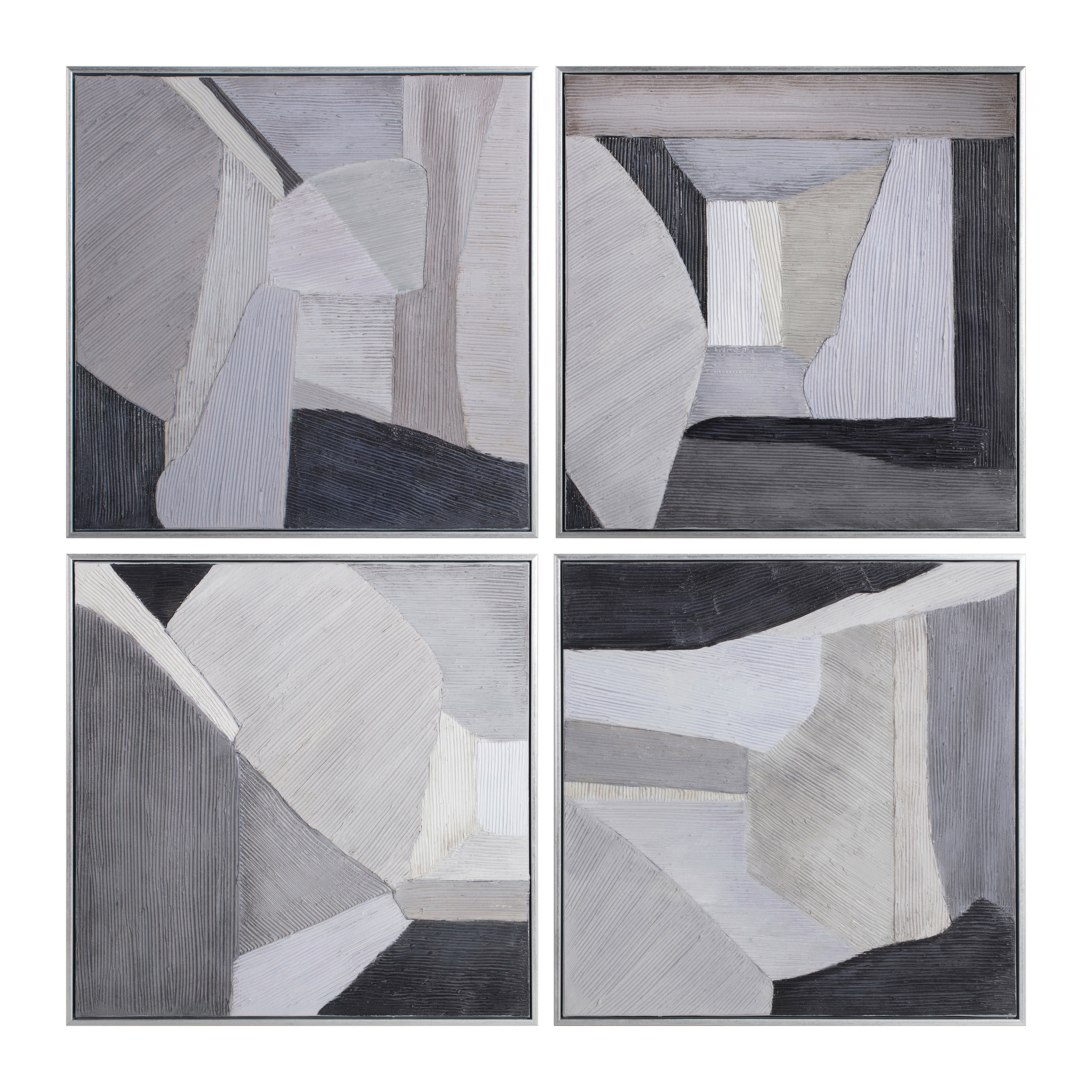 Set de 4 cuadros decorativos gris para pared - Vilá Decoración - Muebles y decoración en Medellín y Colombia