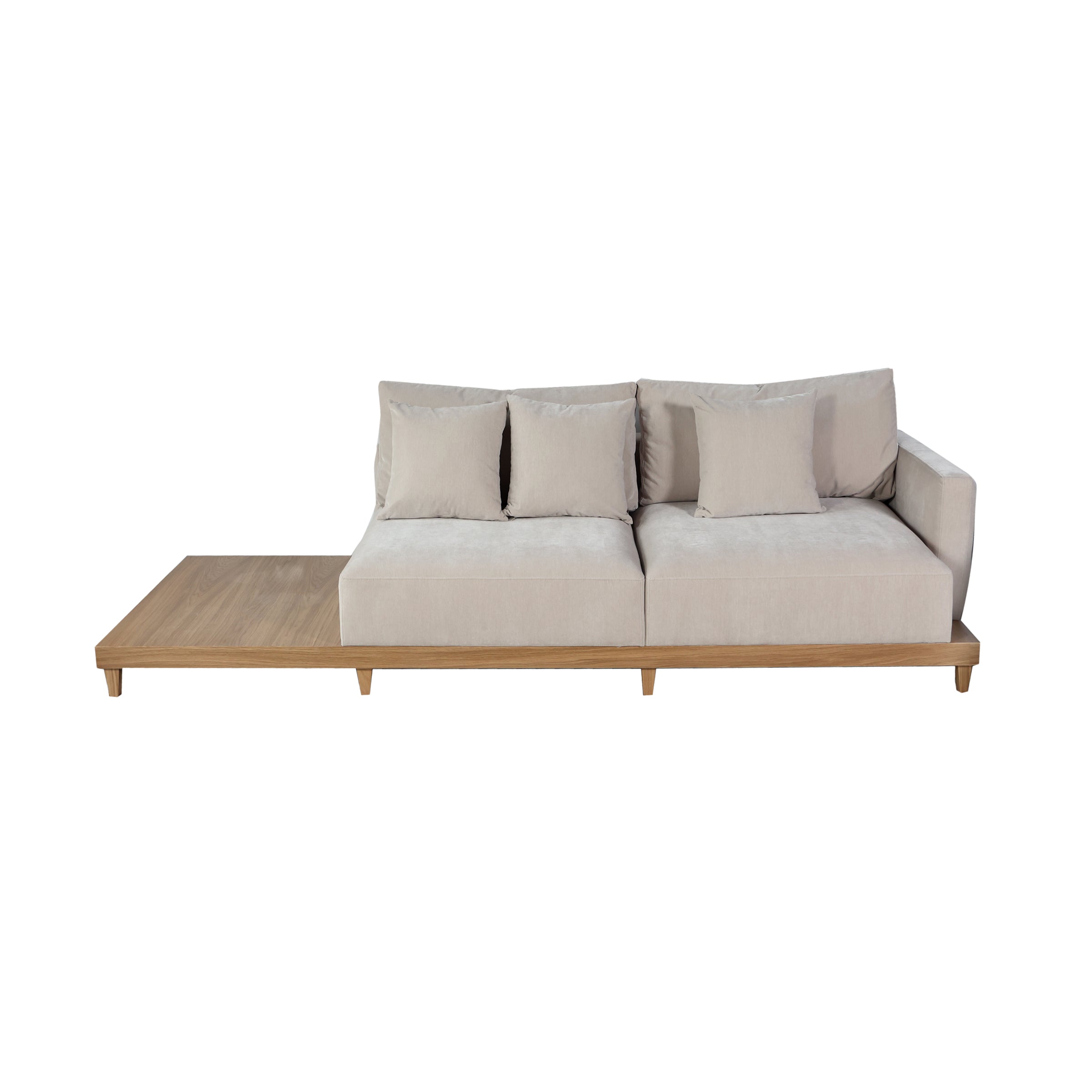 Sofá Fiorella modular beige con mesa integrada - Vilá Decoración - Muebles y decoración en Medellín y Colombia
