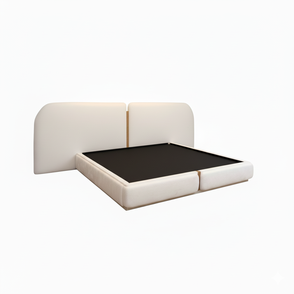 Cama Yakarta blanca moderna para descanso - Vilá Decoración - Muebles y decoración en Medellín y Colombia