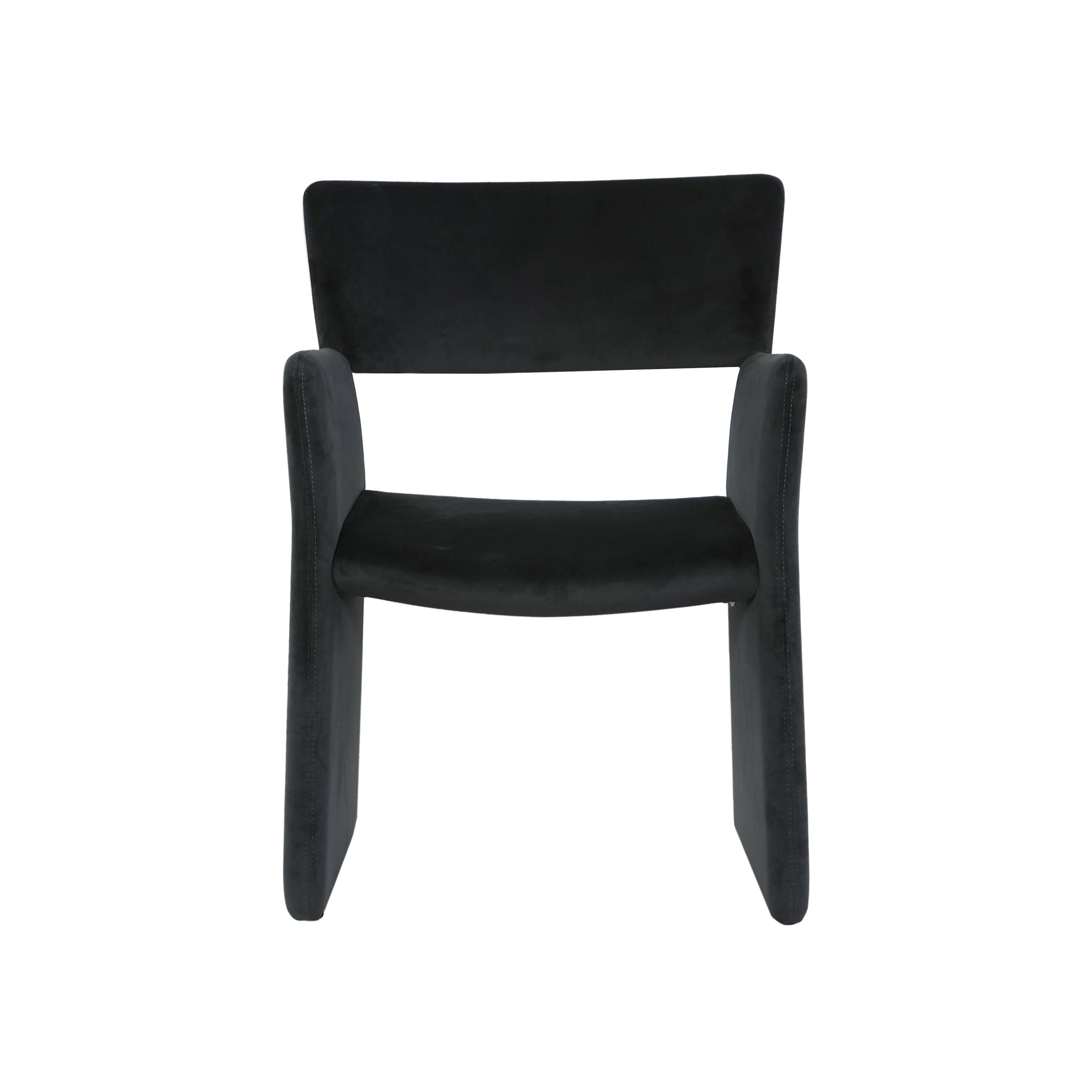 Silla negra tapizada con brazos para comedor y escritorio - Vilá Decoración - Muebles y decoración en Medellín y Colombia