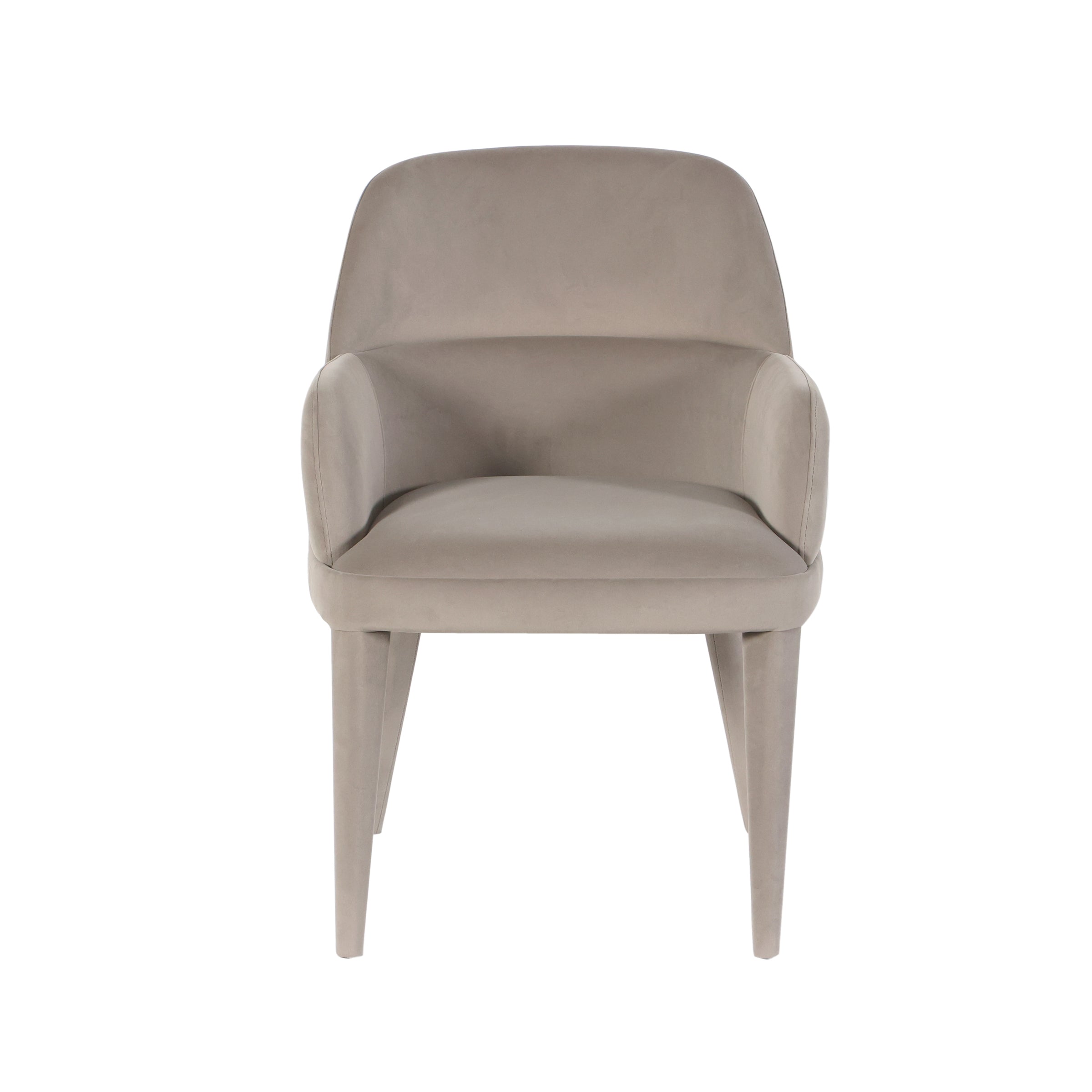 Silla beige tapizada de terciopelo para interior - Vilá Decoración - Muebles y decoración en Medellín y Colombia