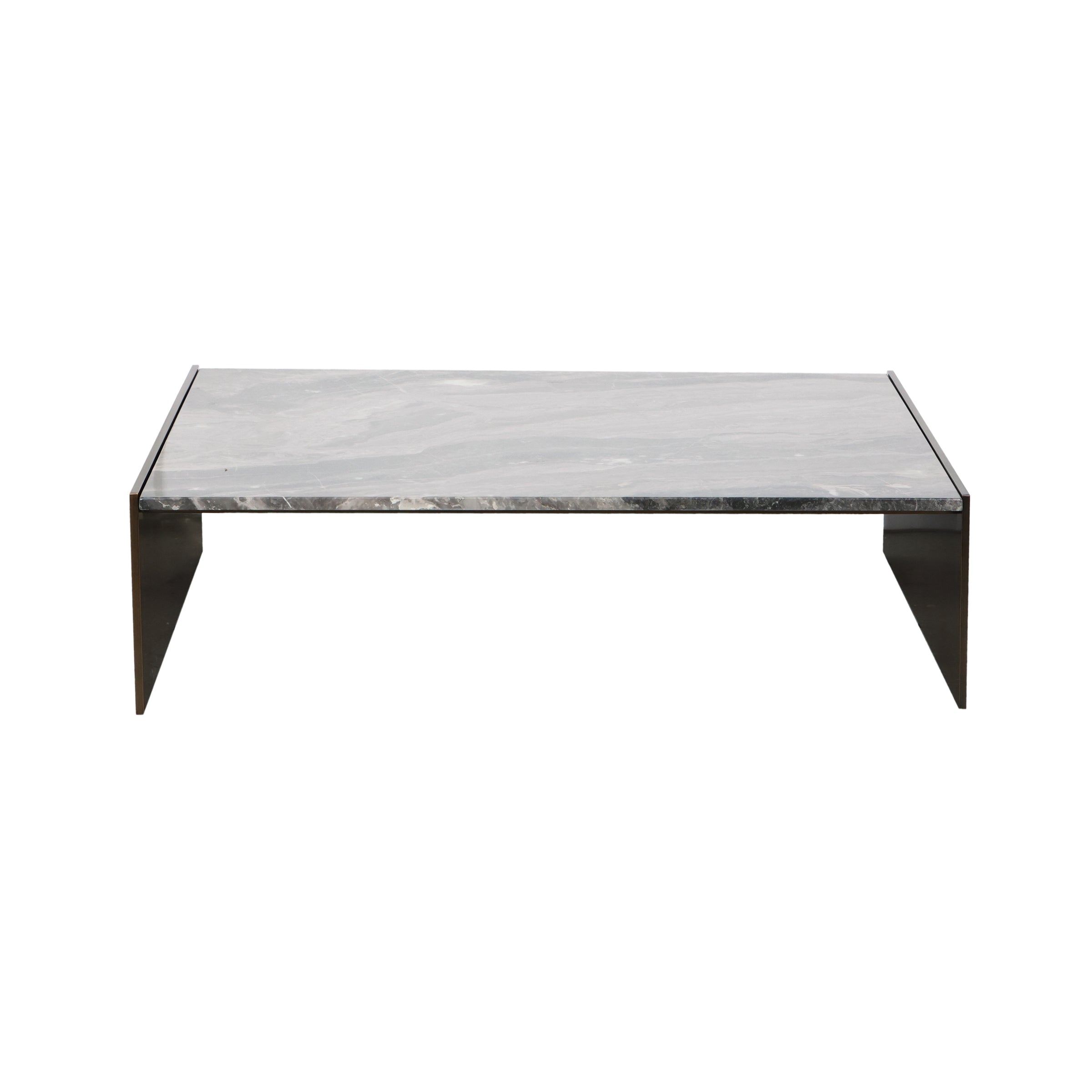 Mesa de centro gris mármol con patas negras - Vilá Decoración - Muebles y decoración en Medellín y Colombia