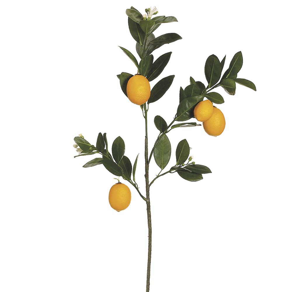 Rama decorativa limón realista con hojas verdes - Vilá Decoración - Muebles y decoración en Medellín y Colombia