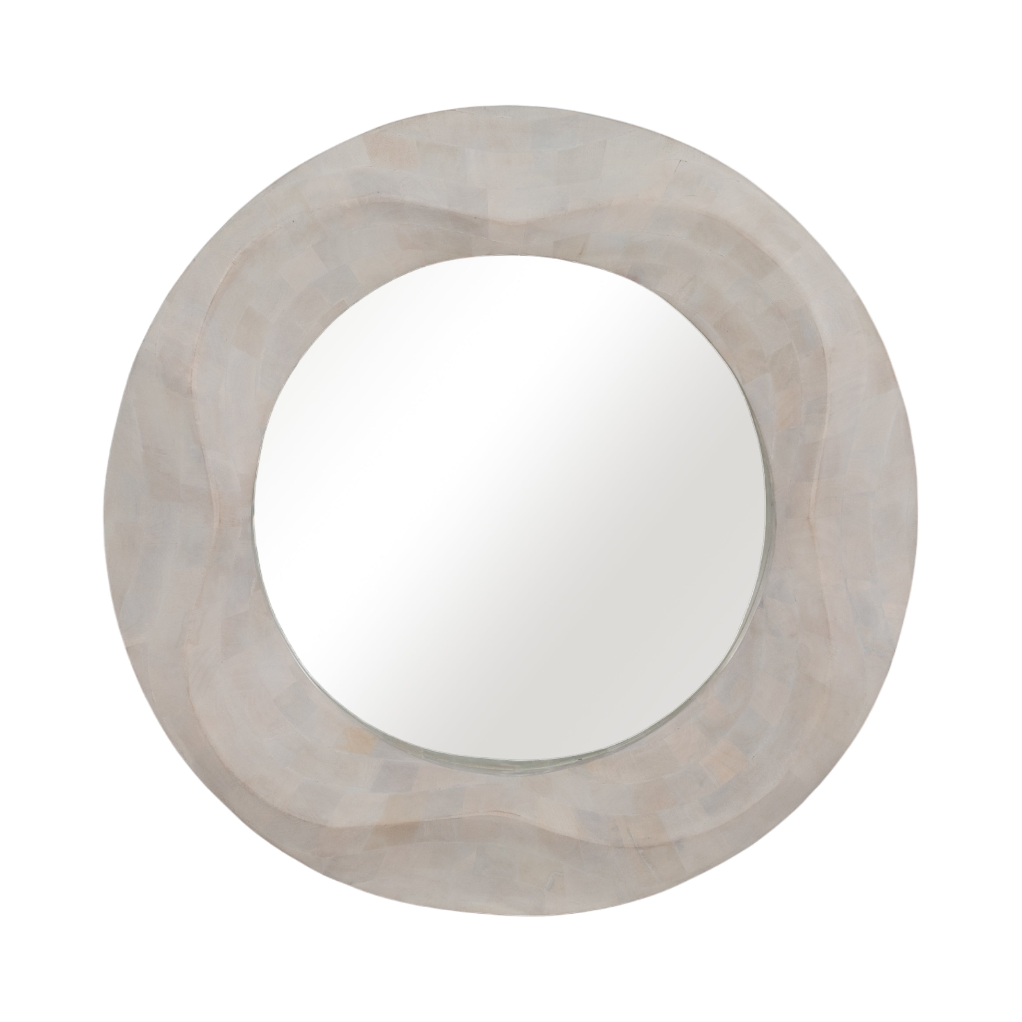 Espejo redondo decorativo marco madera clara - Vilá Decoración - Muebles y decoración en Medellín y Colombia