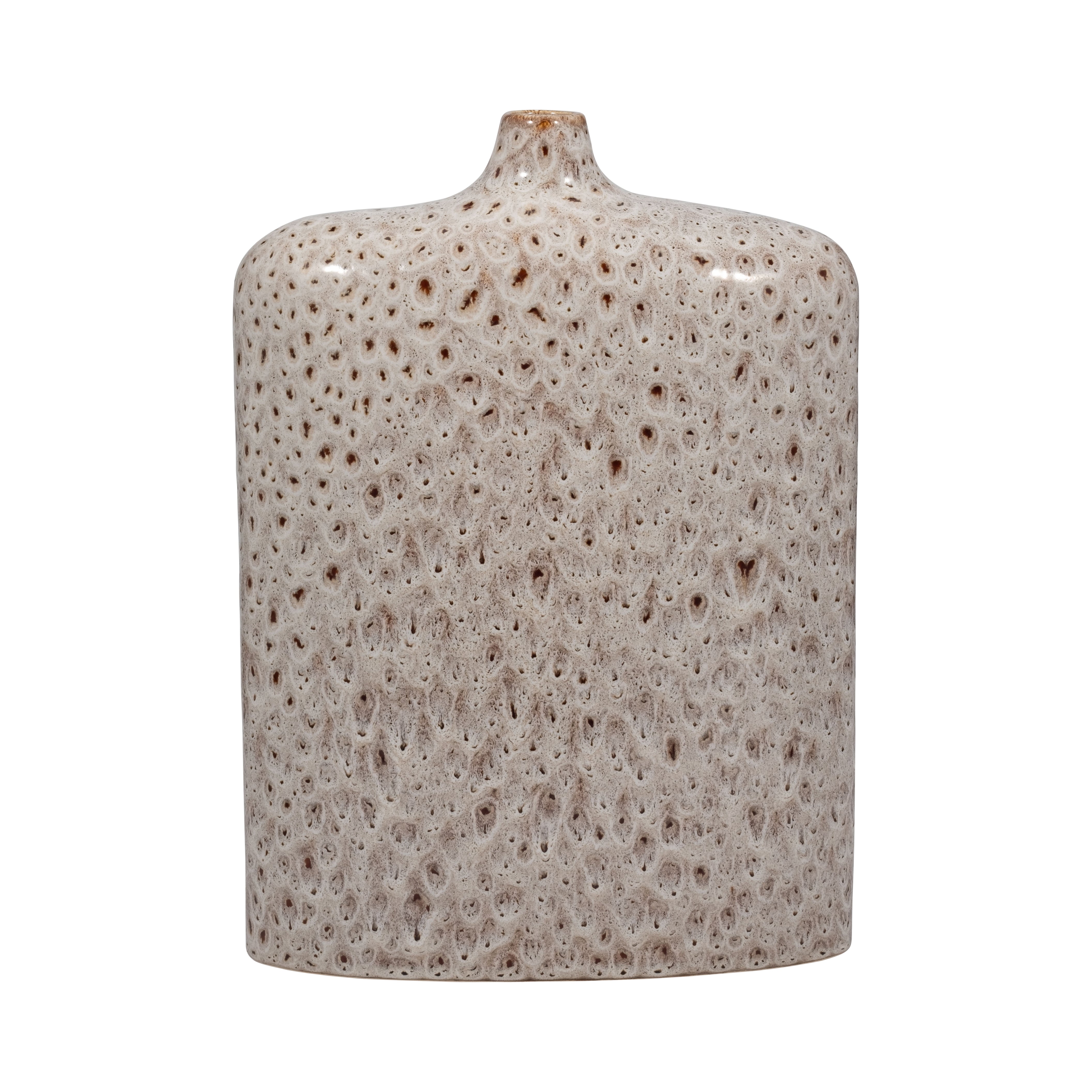 Jarrón de gres beige con manchas para flores - Vilá Decoración - Muebles y decoración en Medellín y Colombia