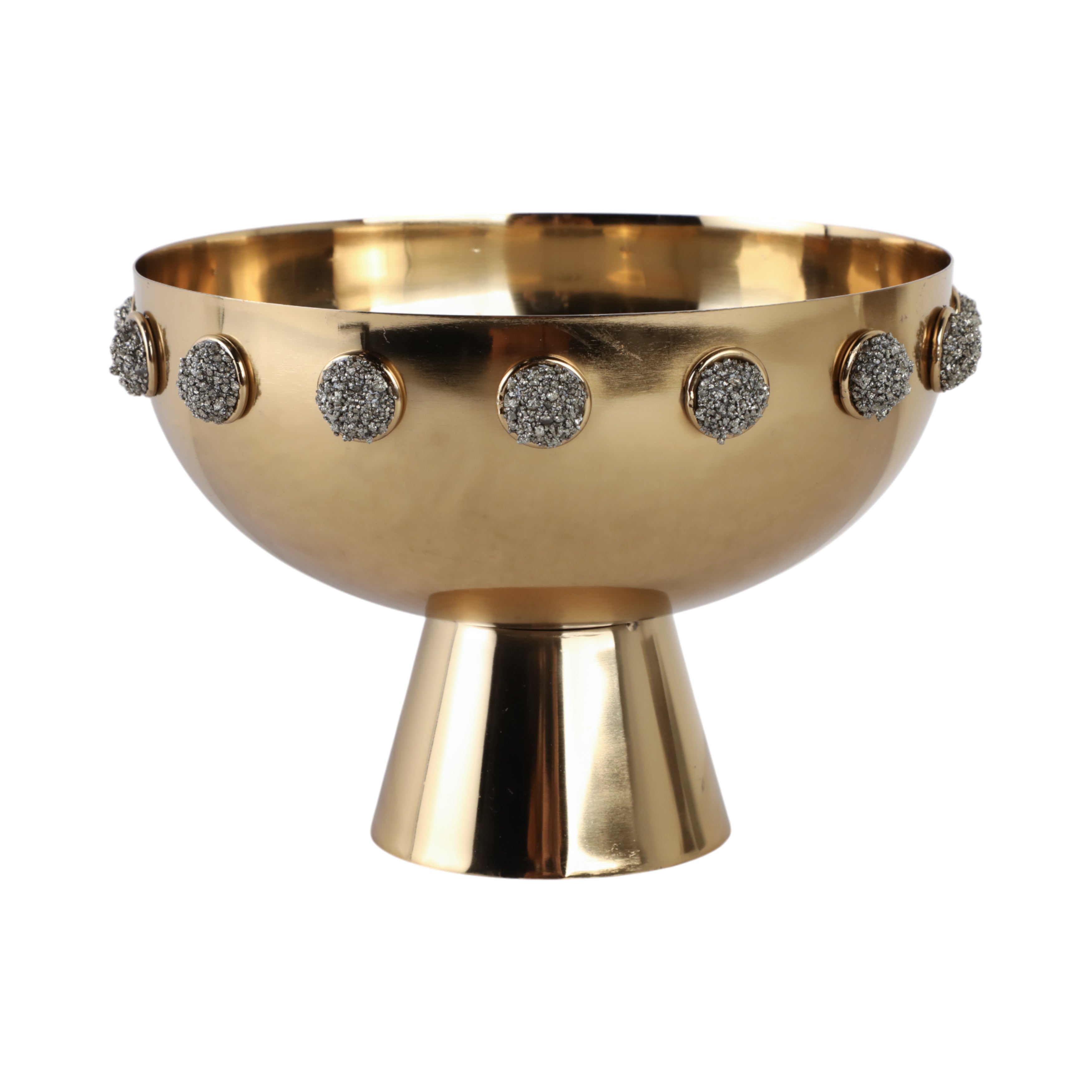 Bowl decorativo dorado con base estable - Vilá Decoración - Muebles y decoración en Medellín y Colombia
