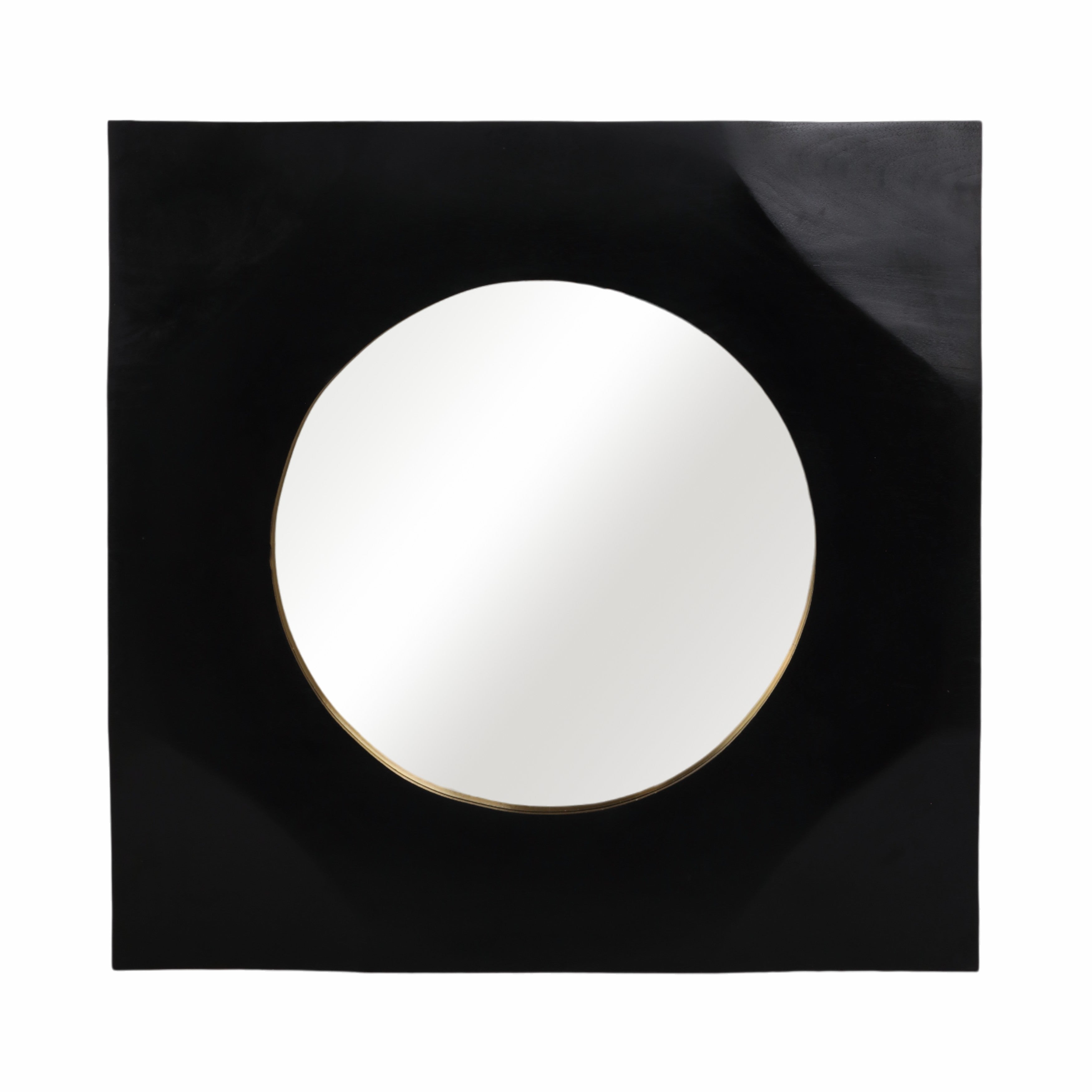 Espejo decorativo negro con borde dorado - Vilá Decoración - Muebles y decoración en Medellín y Colombia