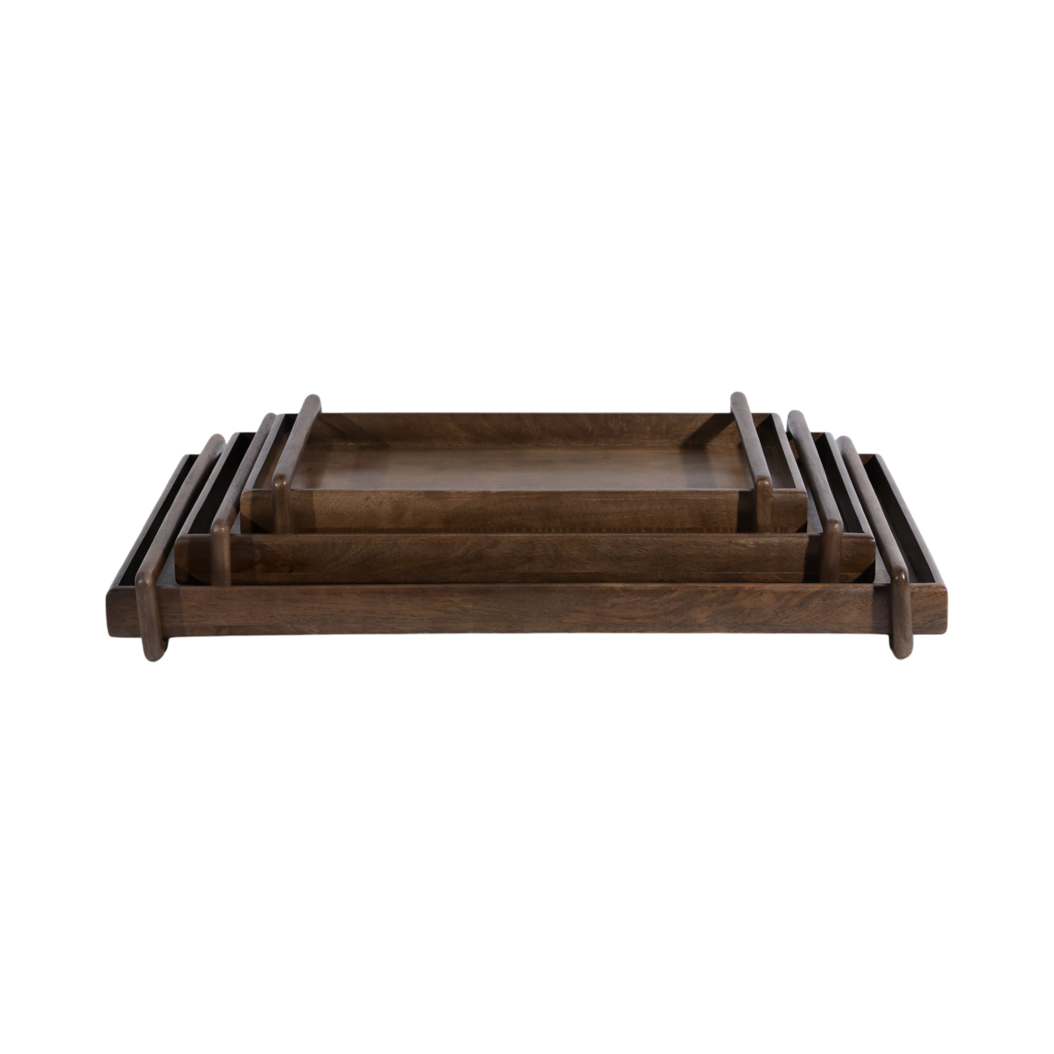 Bandeja grande marrón oscuro apilable para servir - Vilá Decoración - Muebles y decoración en Medellín y Colombia