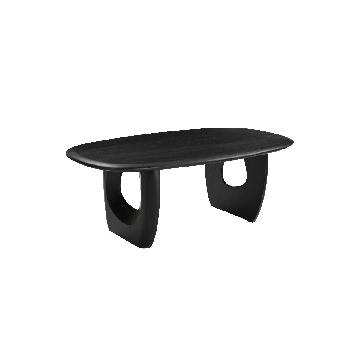 Mesa de centro ovalada negra moderna para sala - Vilá Decoración - Muebles y decoración en Medellín y Colombia