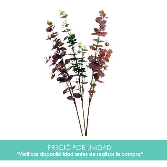 Rama decorativa de eucalipto artificial verde y terracota - Vilá Decoración - Muebles y decoración en Medellín y Colombia