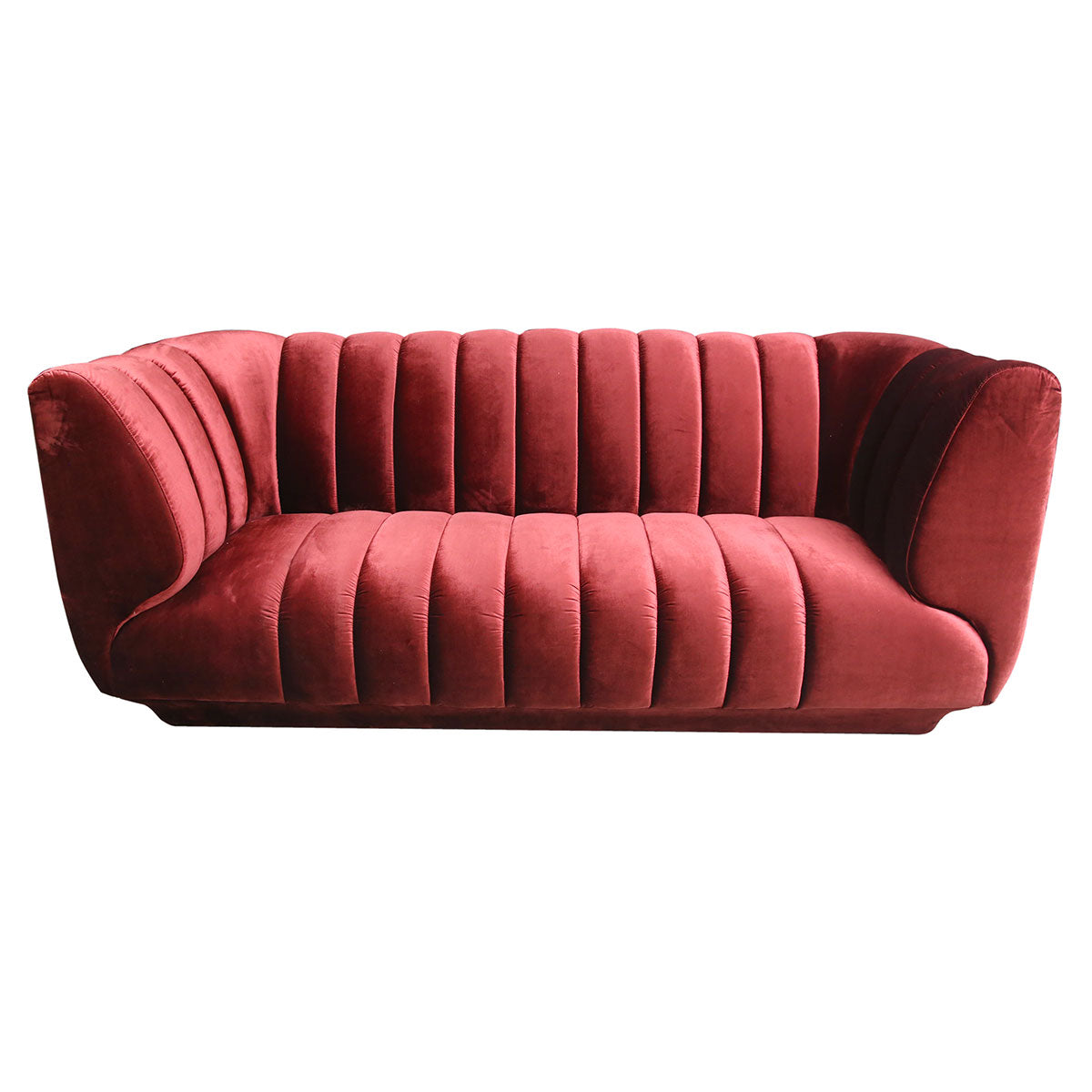 Sofá Naxus rojo profundo para sala contemporánea - Vilá Decoración - Muebles y decoración en Medellín y Colombia