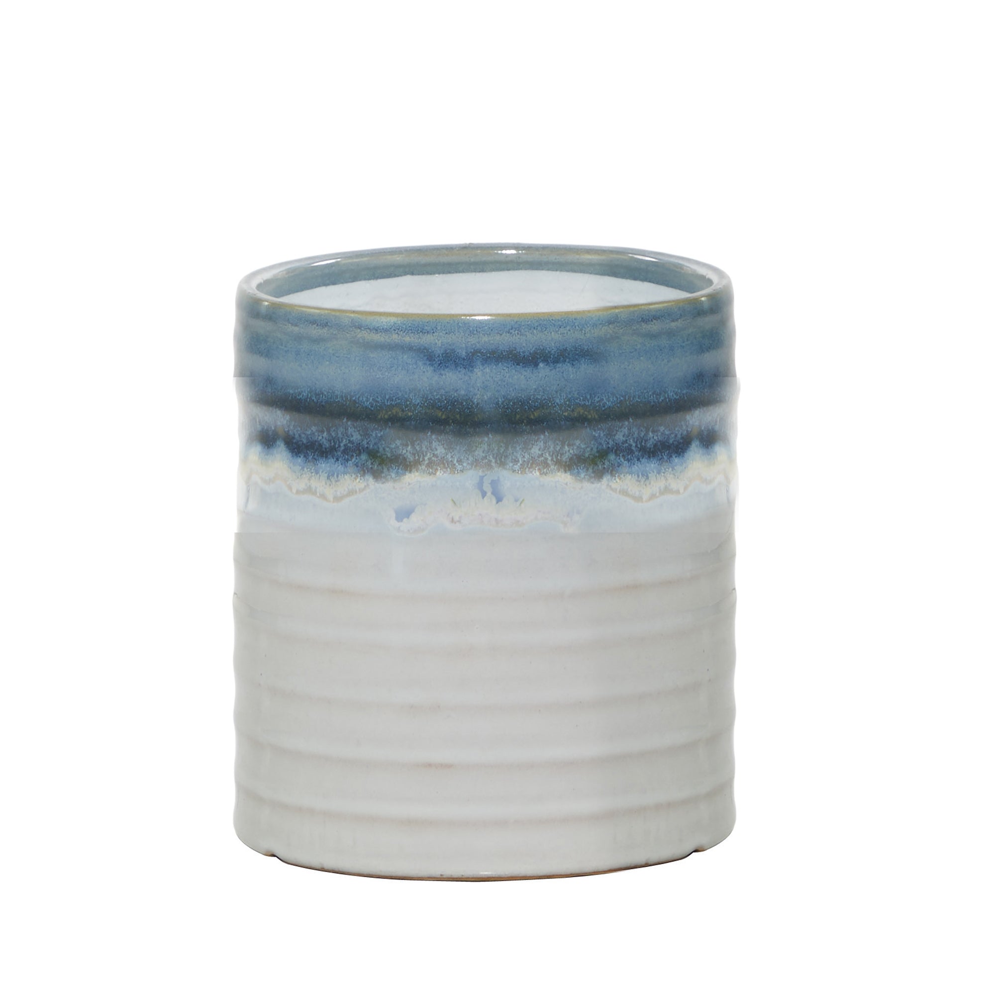 Plantador grande de cerámica blanco y azul - Vilá Decoración - Muebles y decoración en Medellín y Colombia