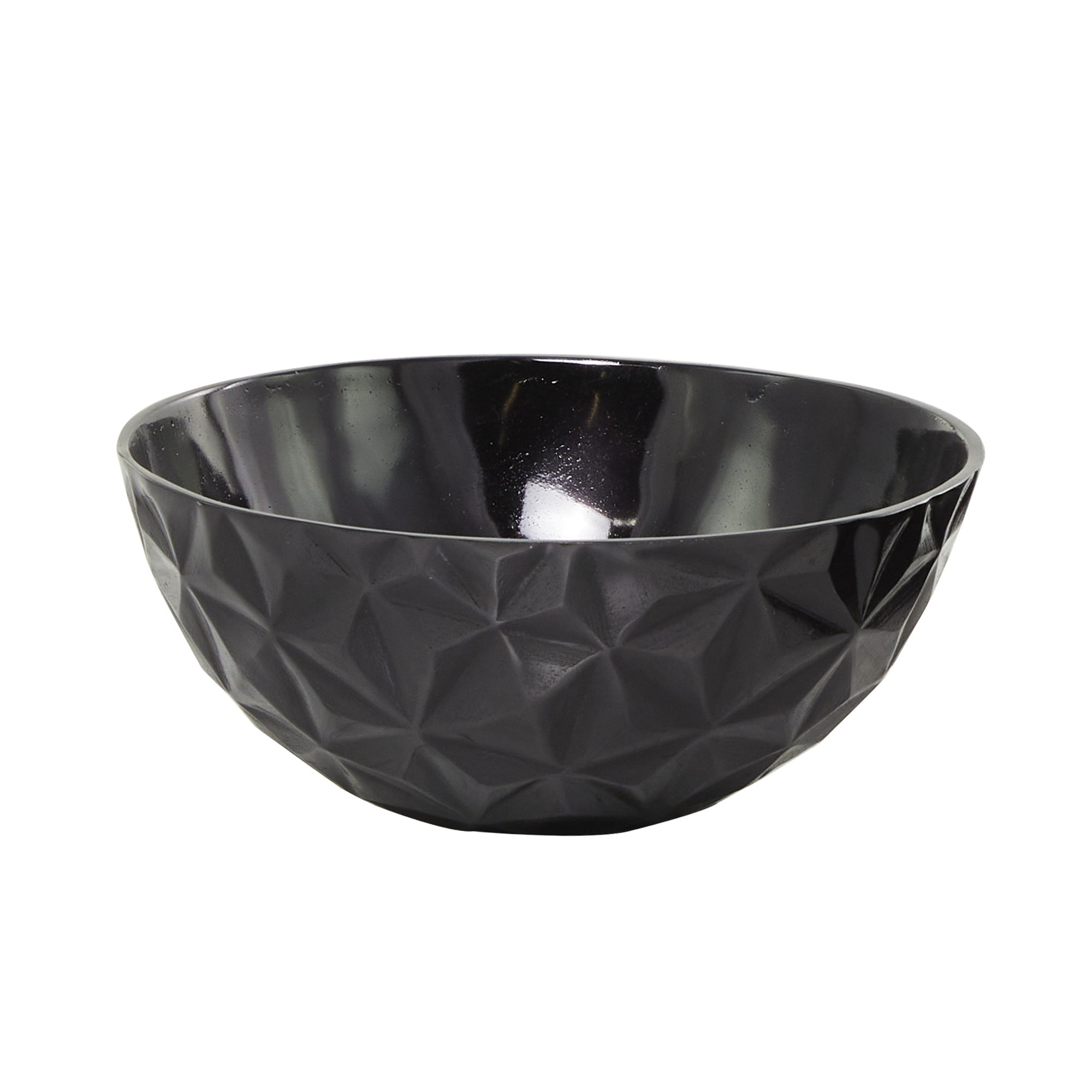 Bol decorativo negro grande con textura triangular - Vilá Decoración - Muebles y decoración en Medellín y Colombia