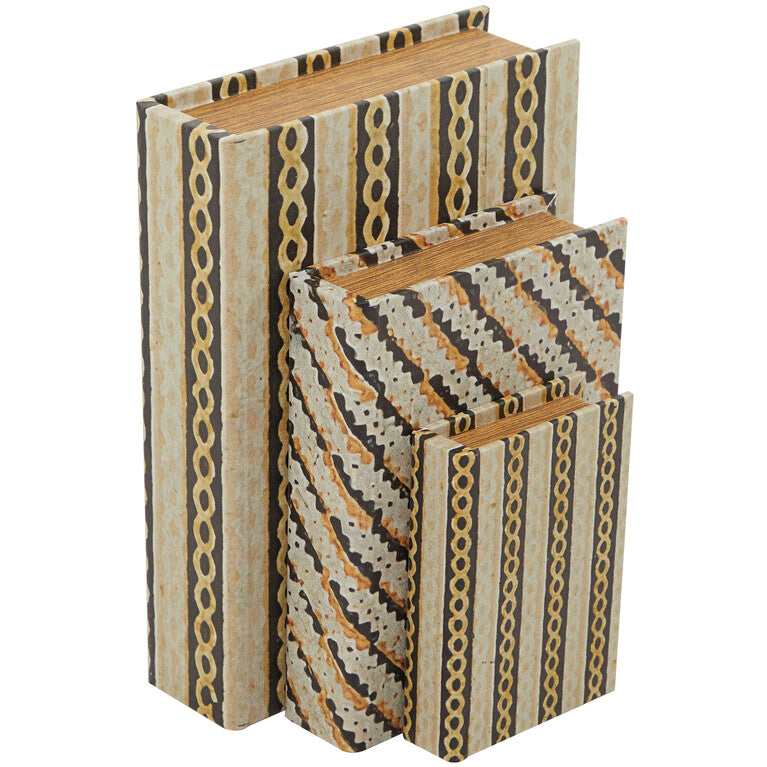 Set de 3 cajas decorativas tipo libros negro y amarillo - Vilá Decoración - Muebles y decoración en Medellín y Colombia