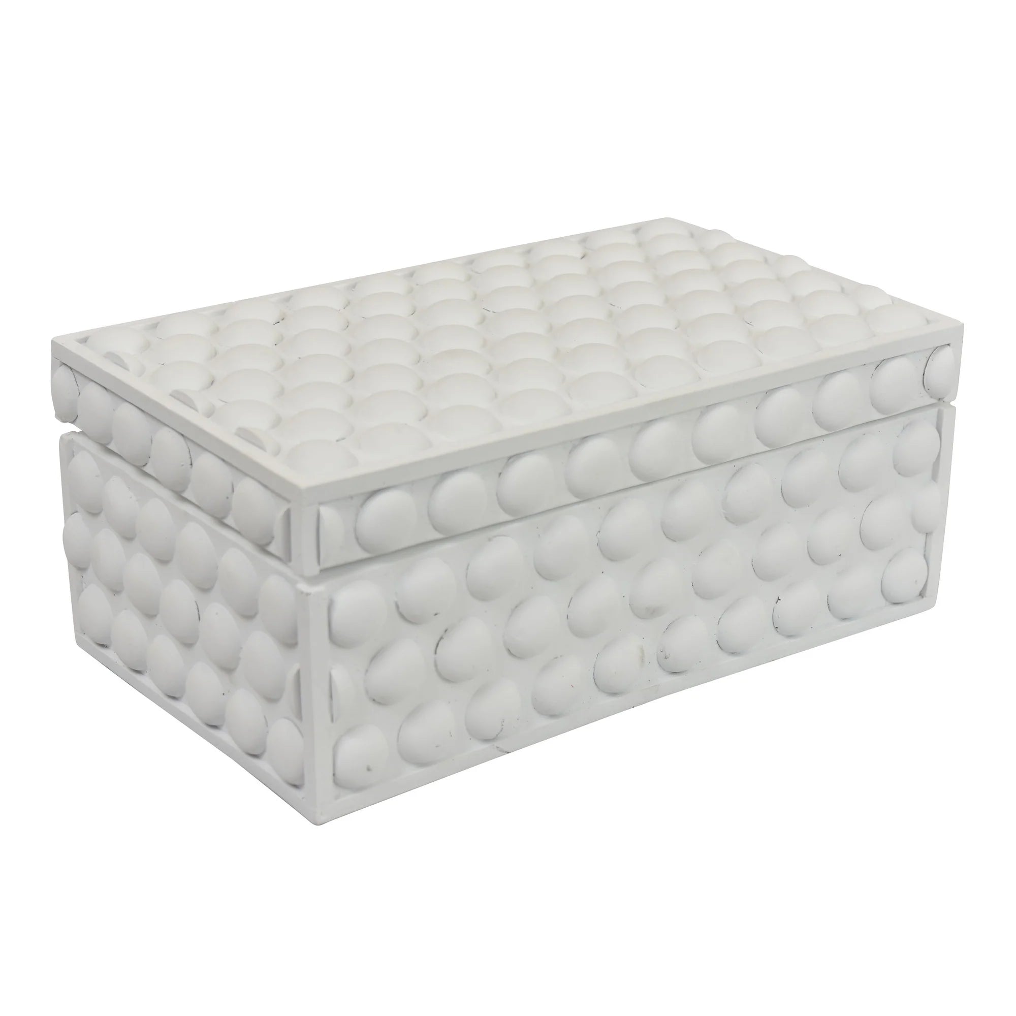 Cofre pequeño blanco con relieve de burbujas - Vilá Decoración - Muebles y decoración en Medellín y Colombia