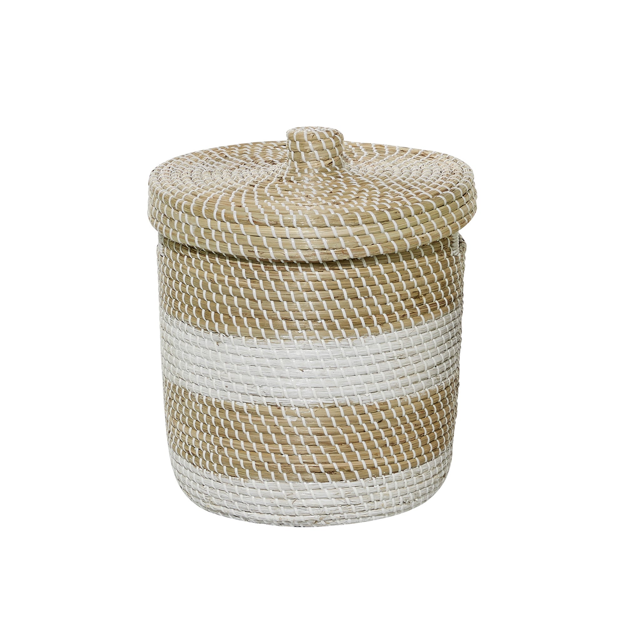 Canasta tejida grande beige para almacenamiento - Vilá Decoración - Muebles y decoración en Medellín y Colombia