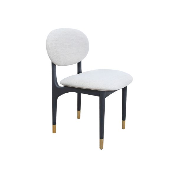 Silla de comedor blanca con respaldo negro y detalles dorados - Vilá Decoración - Muebles y decoración en Medellín y Colombia