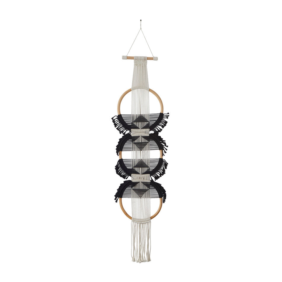 Macramé de pared blanco y negro decorativo - Vilá Decoración - Muebles y decoración en Medellín y Colombia