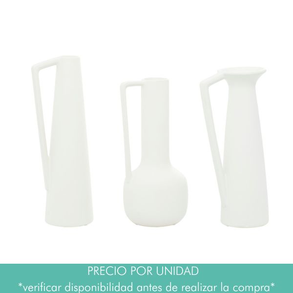 Conjunto de jarrones blancos modernos para decoración - Vilá Decoración - Muebles y decoración en Medellín y Colombia