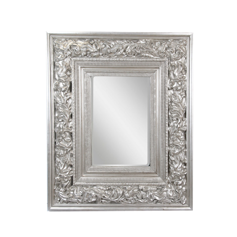 Espejo barroco plateado decorativo de interior - Vilá Decoración - Muebles y decoración en Medellín y Colombia