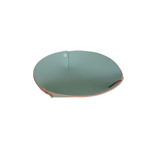 Bowl pequeño verde de cuero para decoración - Vilá Decoración - Muebles y decoración en Medellín y Colombia