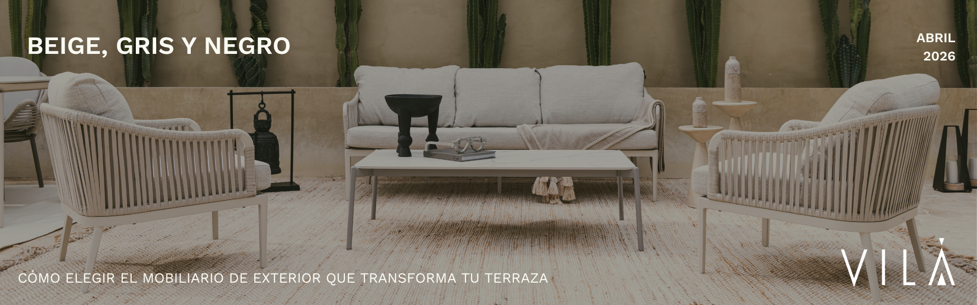 Beige, gris y negro:  Cómo elegir el mobiliario de exterior que transforma tu terraza