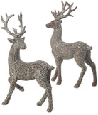 Set de 2 ciervos navideños marrón con destellos plateados - Vilá Decoración - Muebles y decoración en Medellín y Colombia