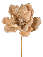 Flor de magnolia navideña dorada decorativa - Vilá Decoración - Muebles y decoración en Medellín y Colombia