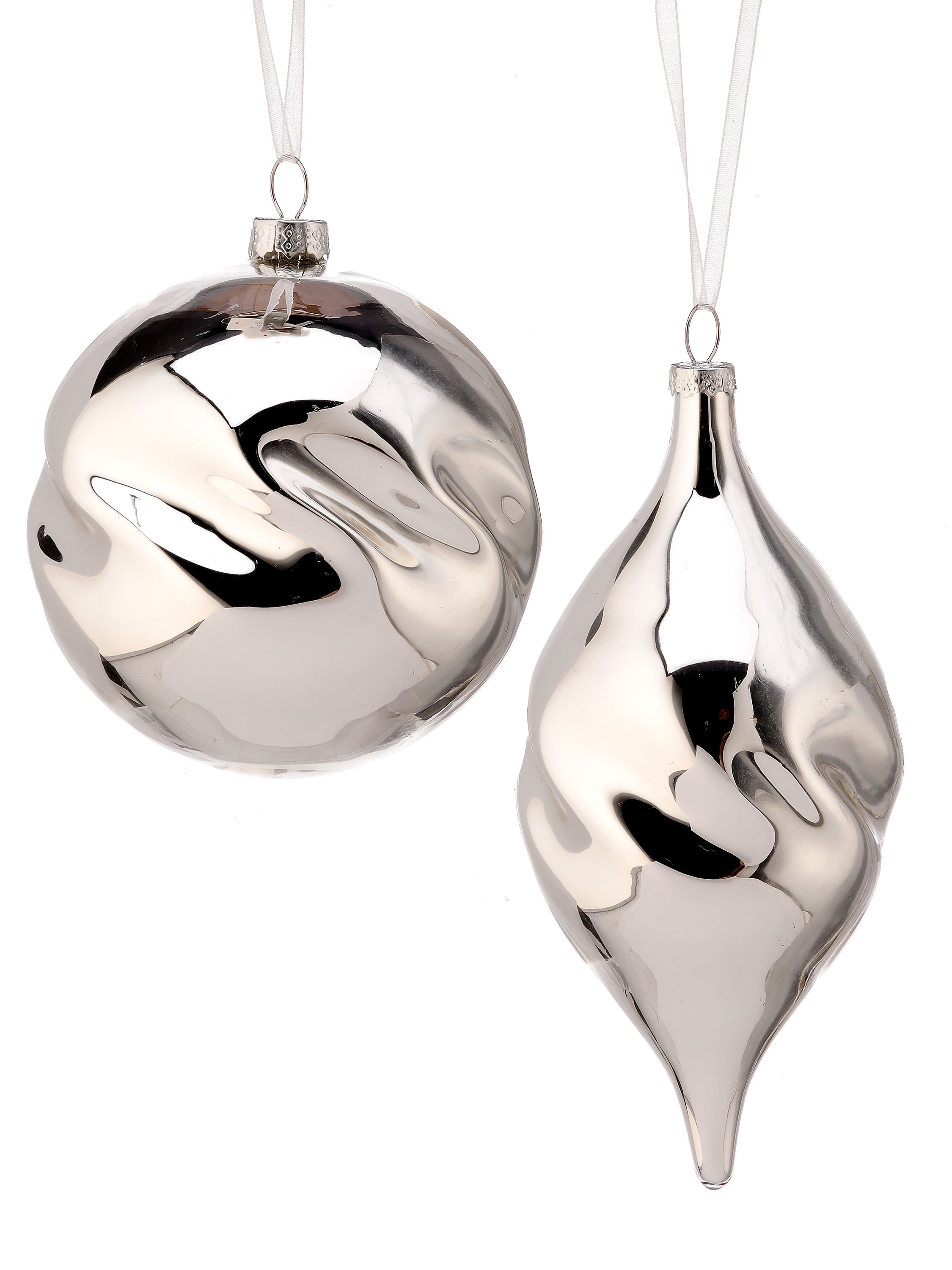 Set de bolas navideñas plateadas x2 - Vilá Decoración - Muebles y decoración en Medellín y Colombia