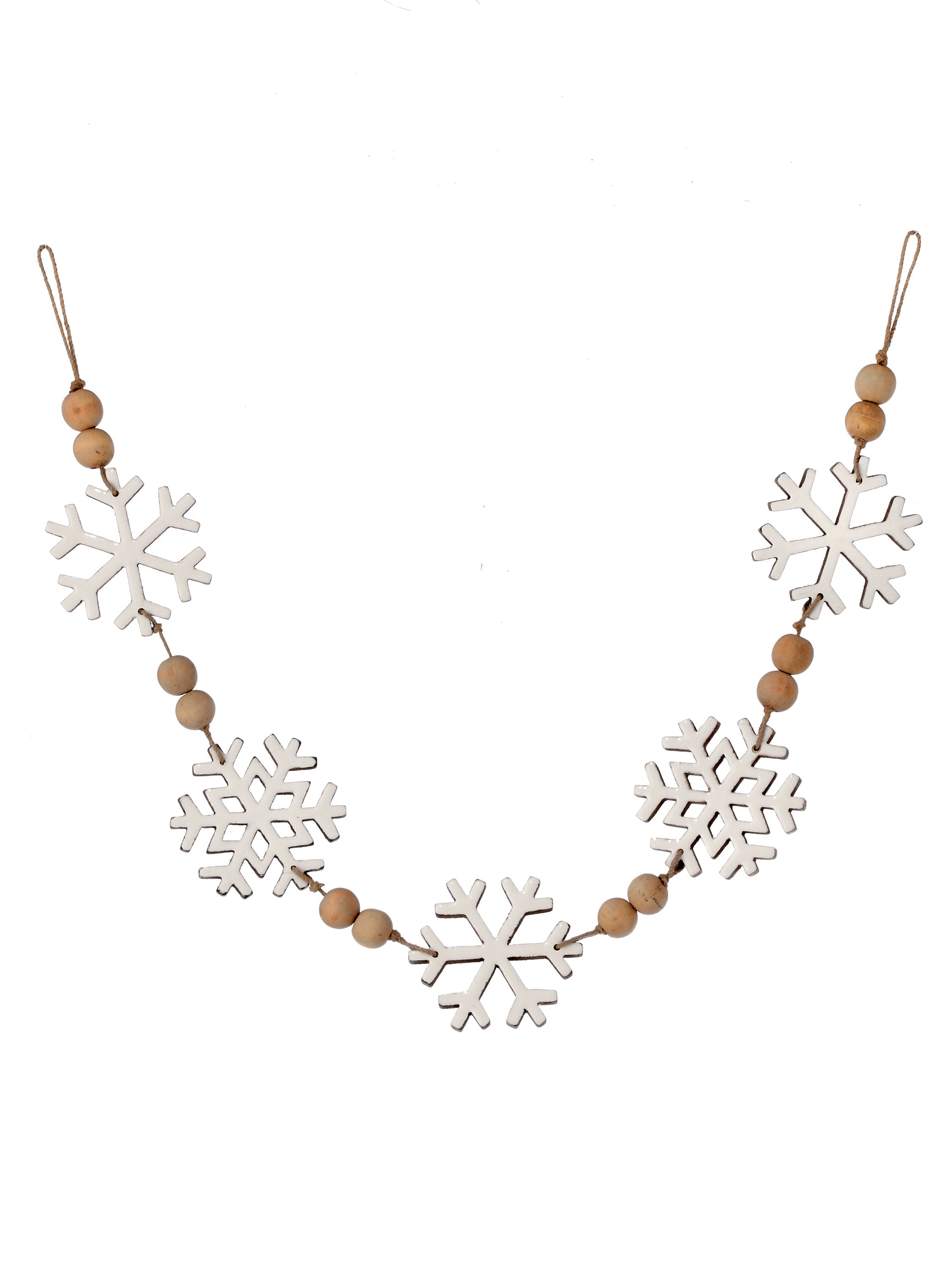 Guirnalda navideña blanca y madera decorativa - Vilá Decoración - Muebles y decoración en Medellín y Colombia