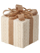 Regalo navideño pequeño crema con lazo rústico - Vilá Decoración - Muebles y decoración en Medellín y Colombia