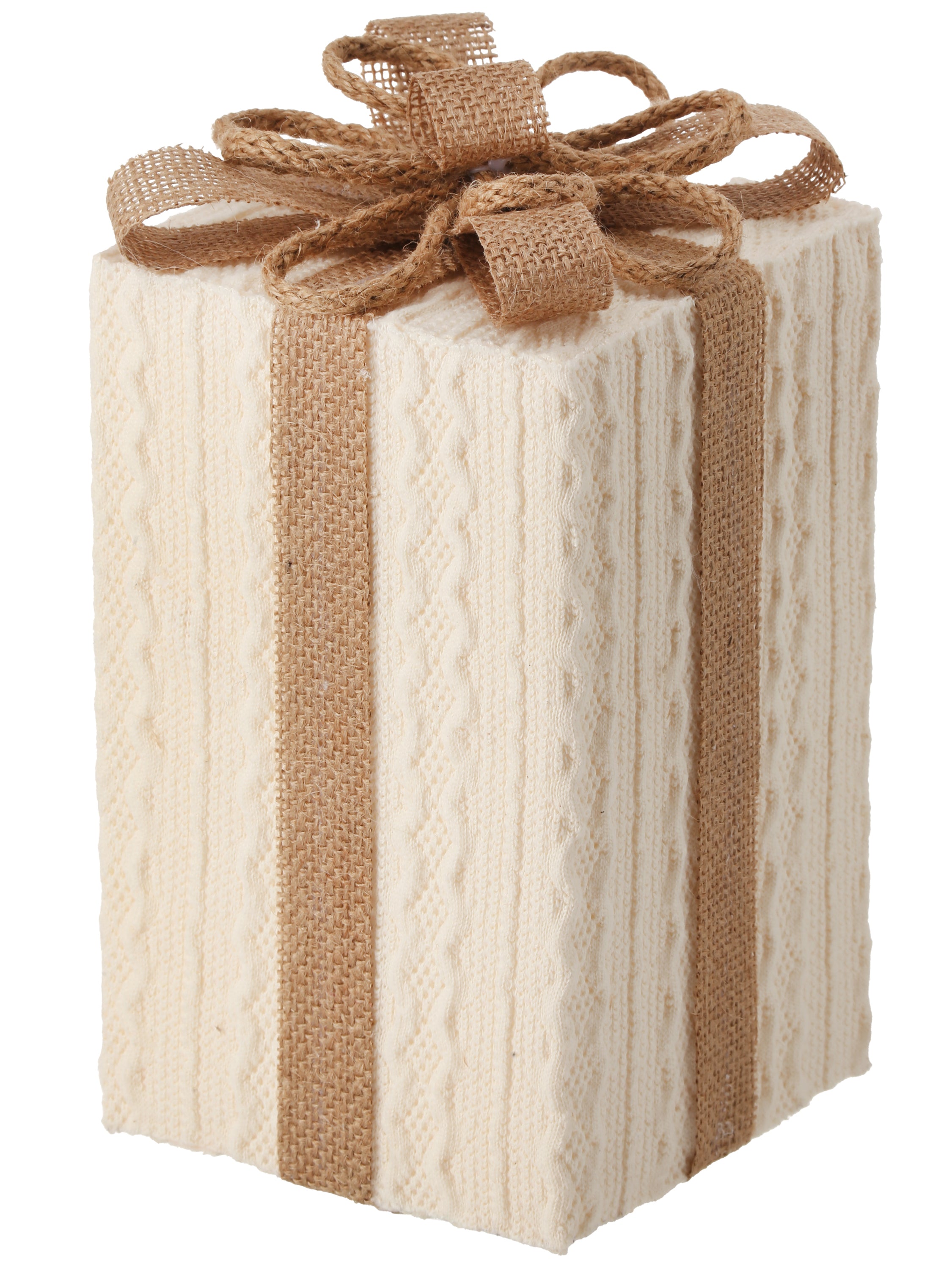 Regalo navideño grande decorativo en blanco cremoso - Vilá Decoración - Muebles y decoración en Medellín y Colombia