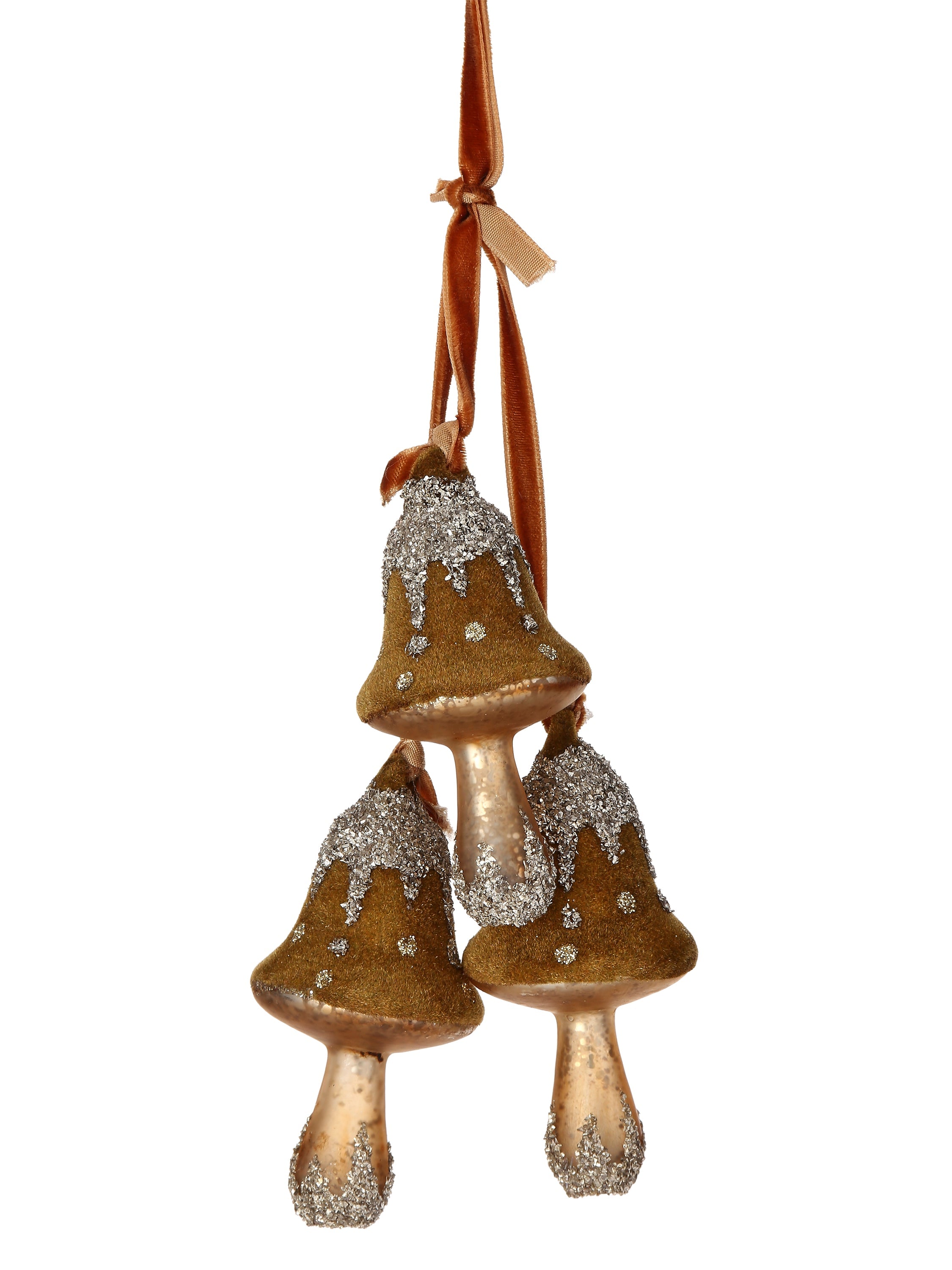 Hongos decorativos navideños marrones y dorados - Vilá Decoración - Muebles y decoración en Medellín y Colombia