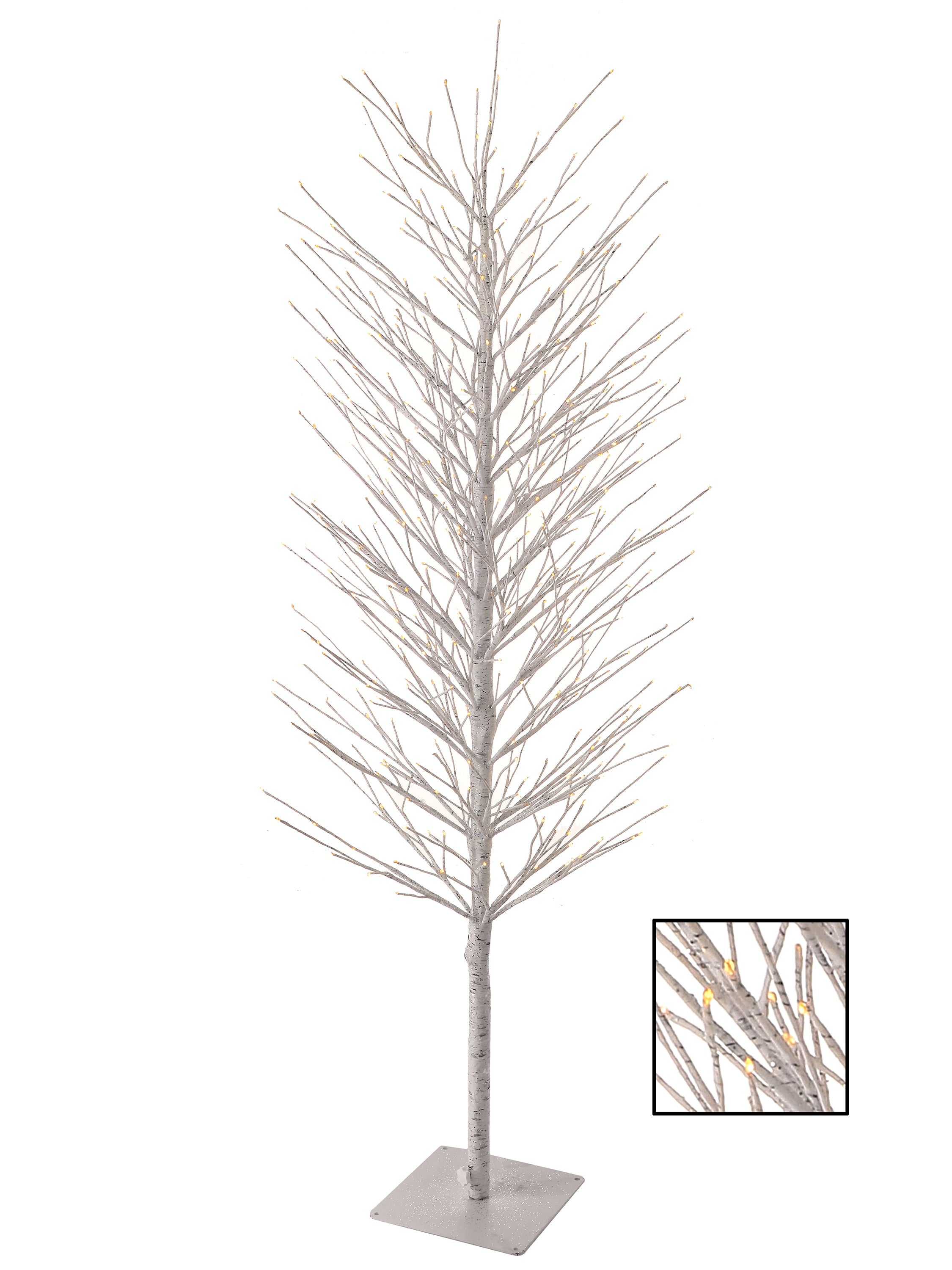 Árbol de Navidad mediano blanco con luces doradas - Vilá Decoración - Muebles y decoración en Medellín y Colombia