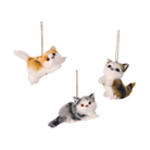 Conjunto de tres adorables adornos de gato de felpa para decoración navideña, incluyendo un gato