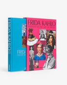 Libro de lujo Frida Kahlo Assouline con estuche protector azul turquesa y portada rosada.